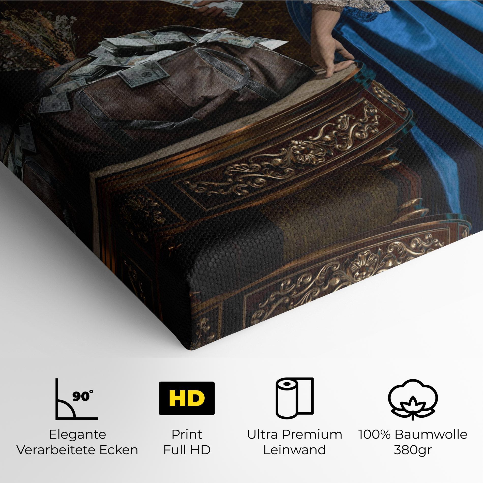 Leinwandbild Vintage Money Heist mockup 4