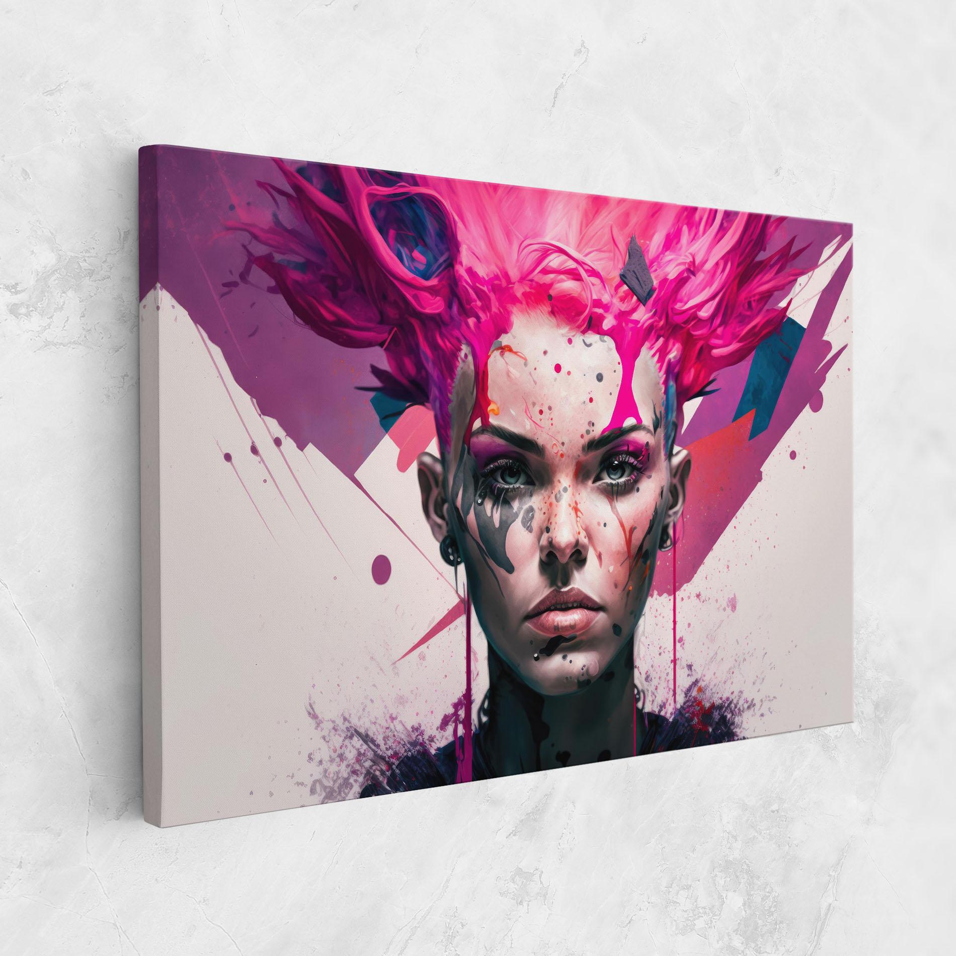 Leinwandbild Abstract Pink Hair mockup 1