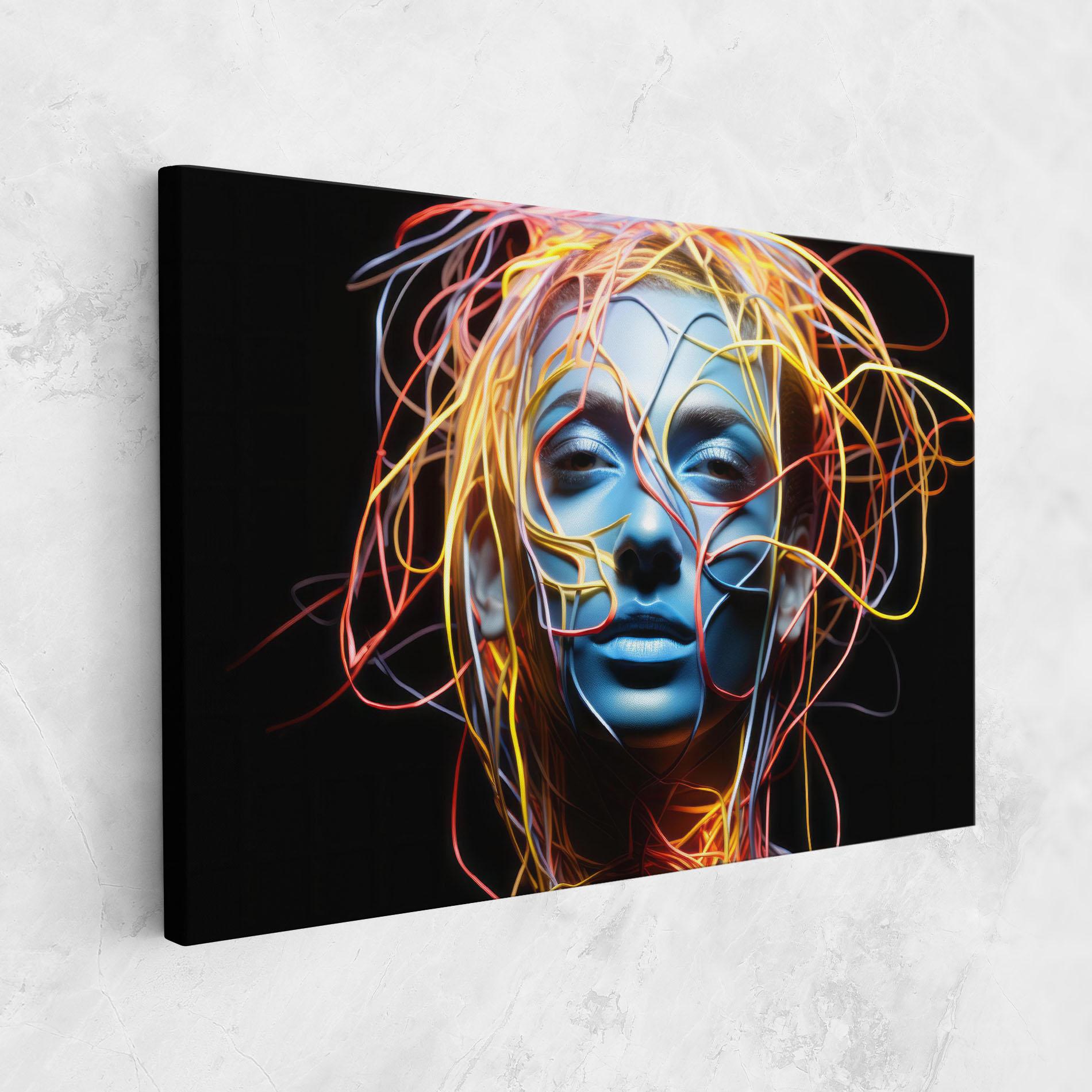 Leinwandbild Neon Lights Hair mockup 1