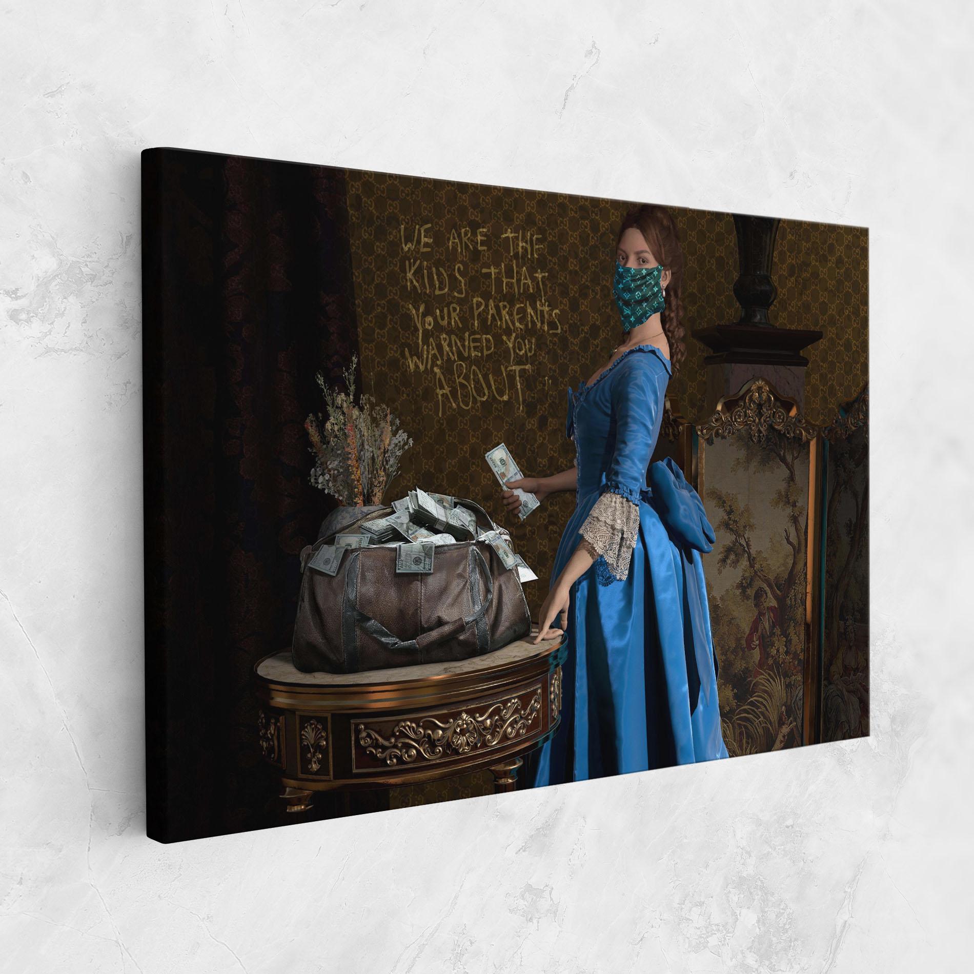 Leinwandbild Vintage Money Heist mockup 1