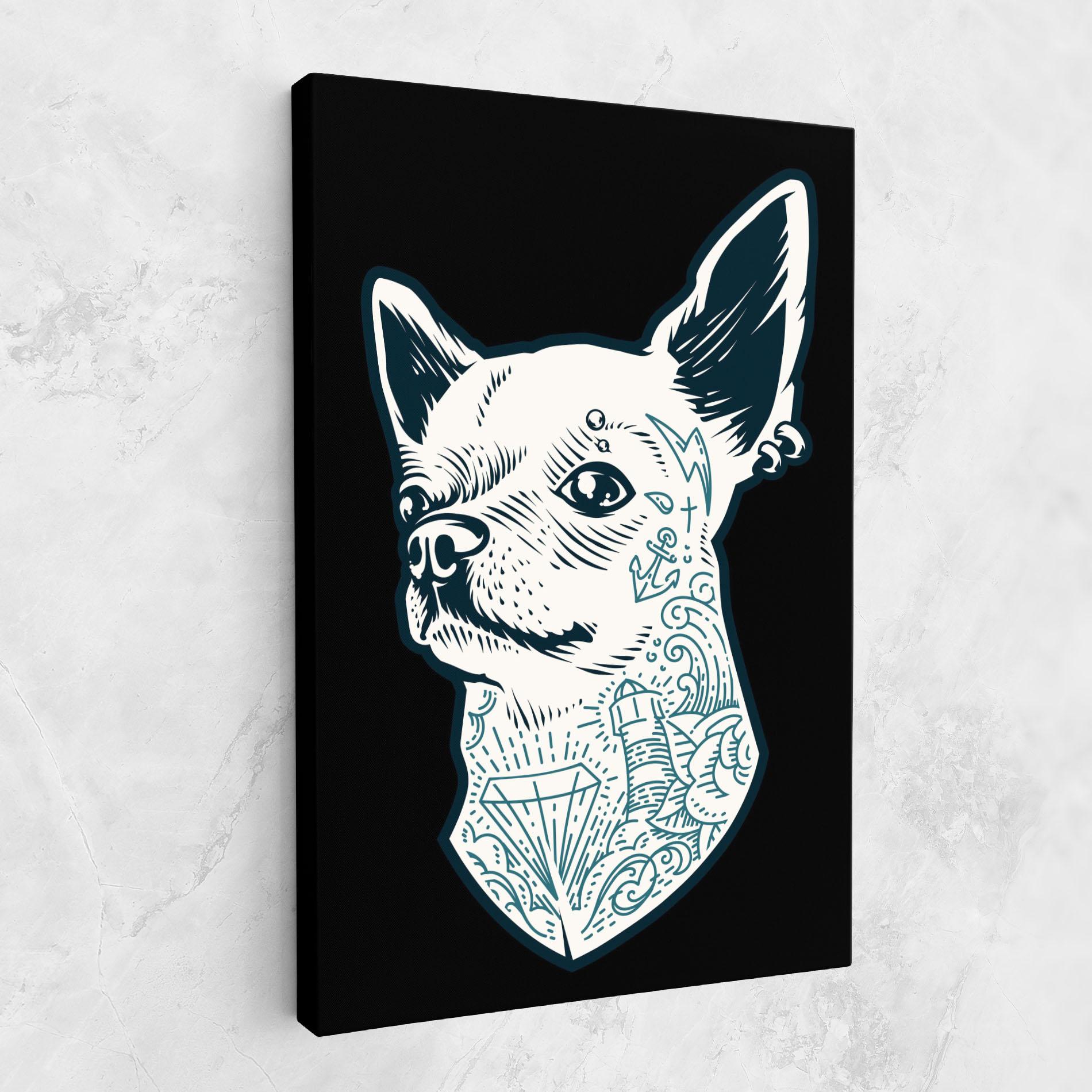 Leinwandbild Chihuahua Tattoo mockup 1