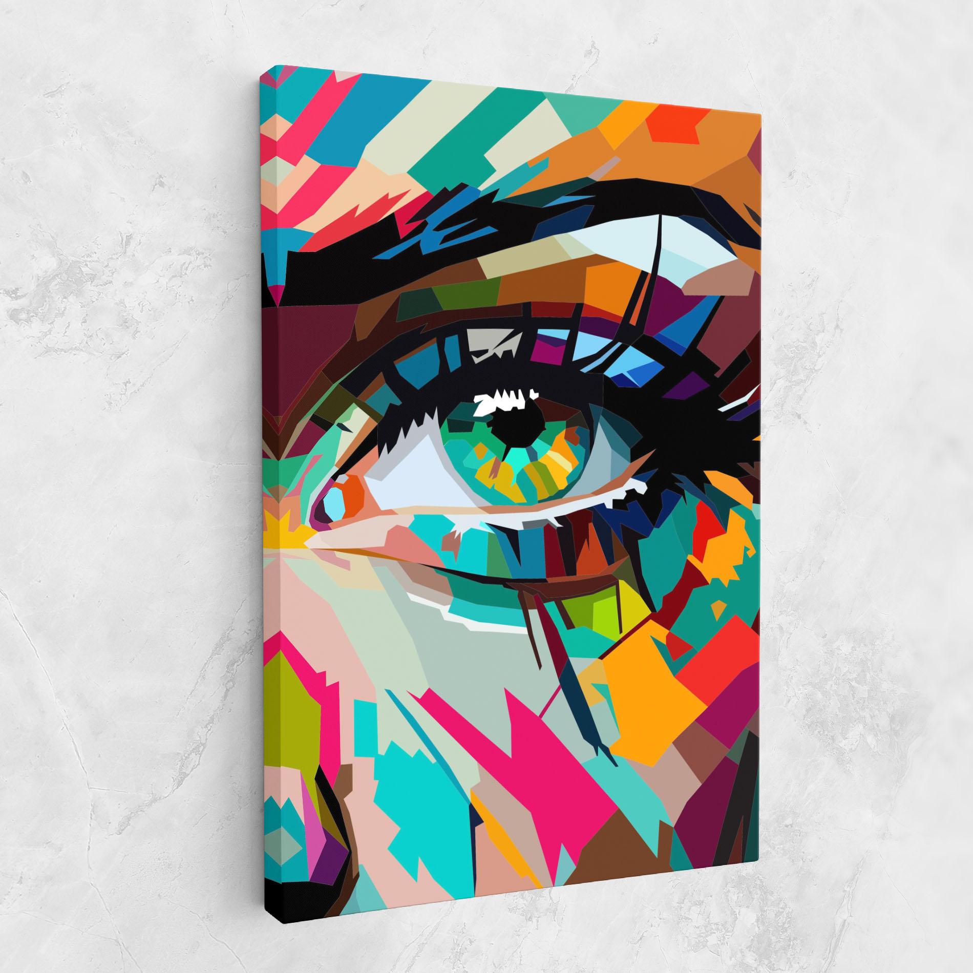 Leinwandbild Colorful Eye mockup 1