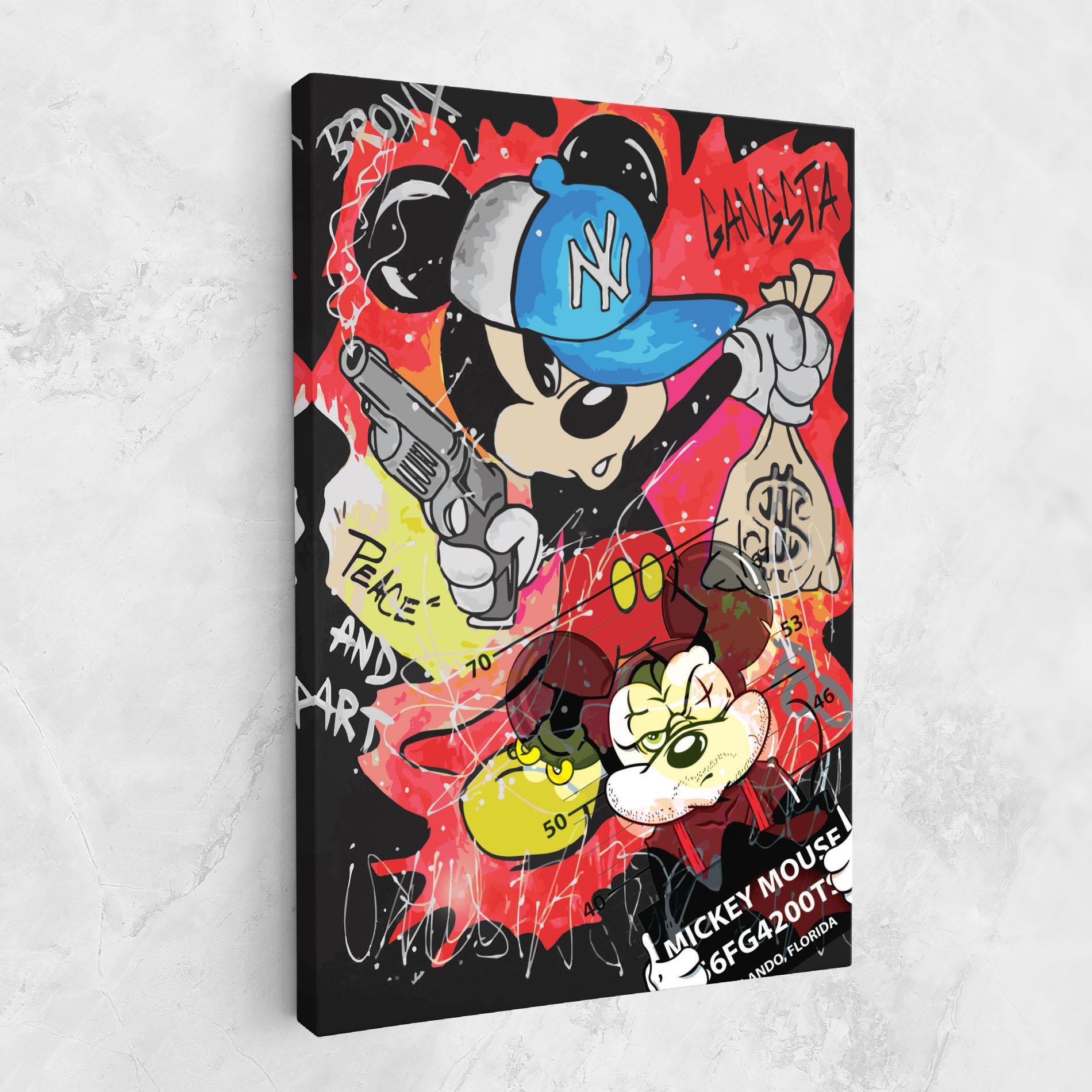 Leinwandbild Gangsta Mickey mockup 1
