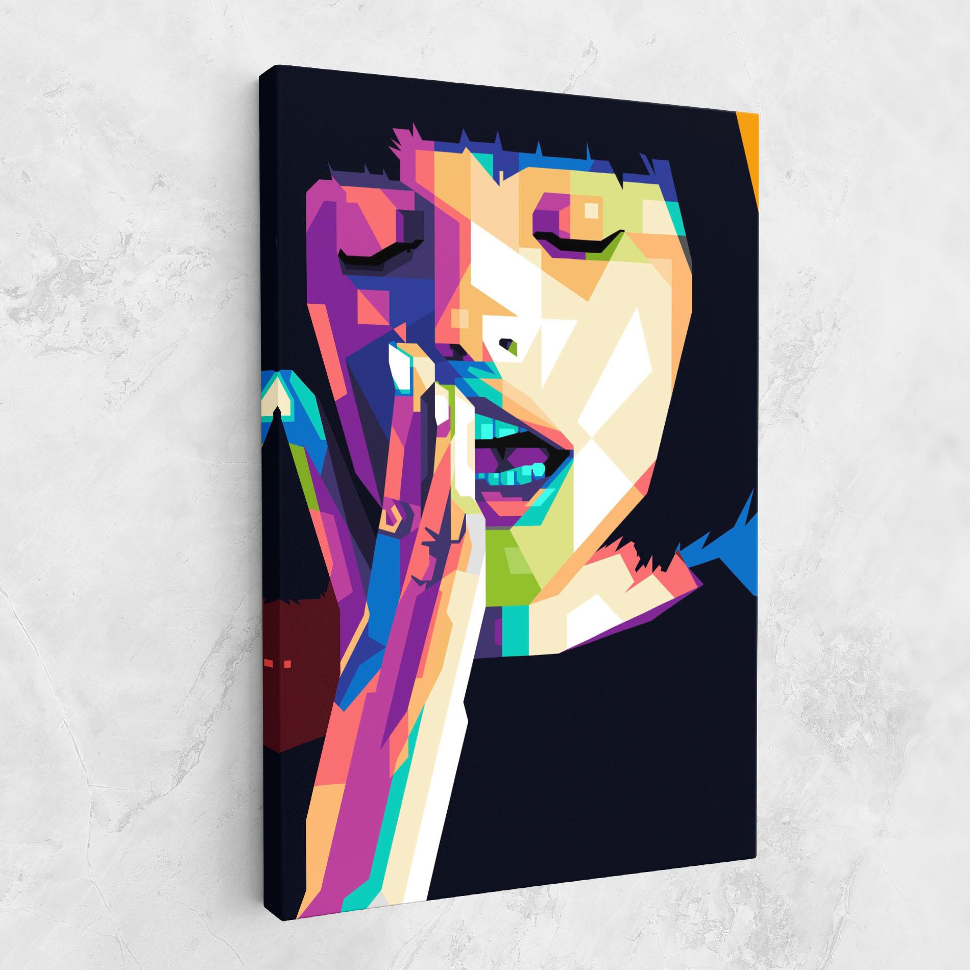 Leinwandbild Polygonal Pretty Girl mockup 1