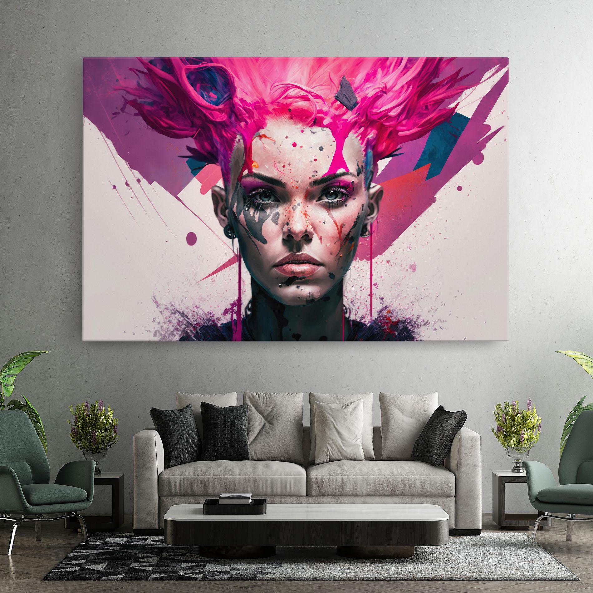 Leinwandbild Abstract Pink Hair mockup 7