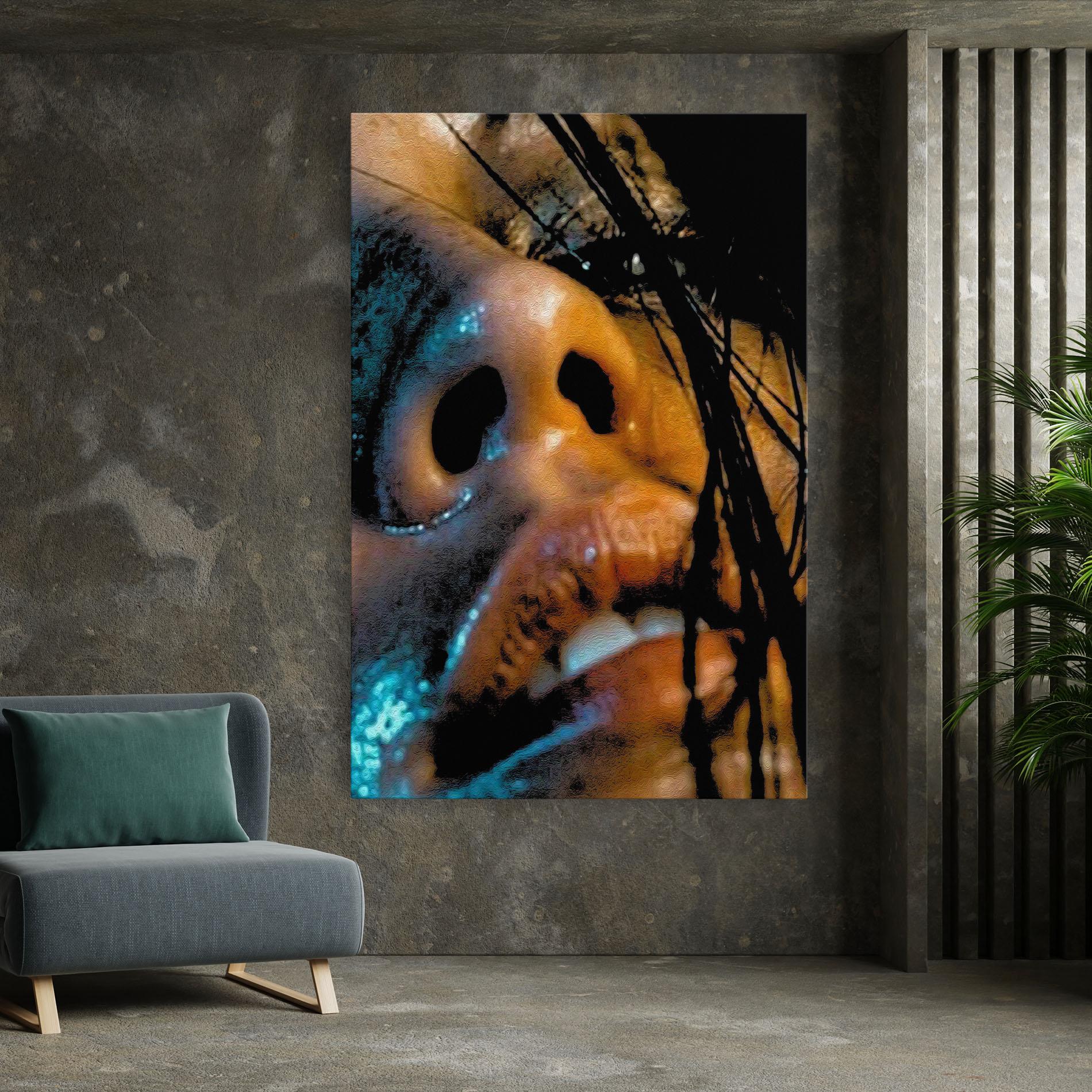 Leinwandbild Blue Light Face mockup 7