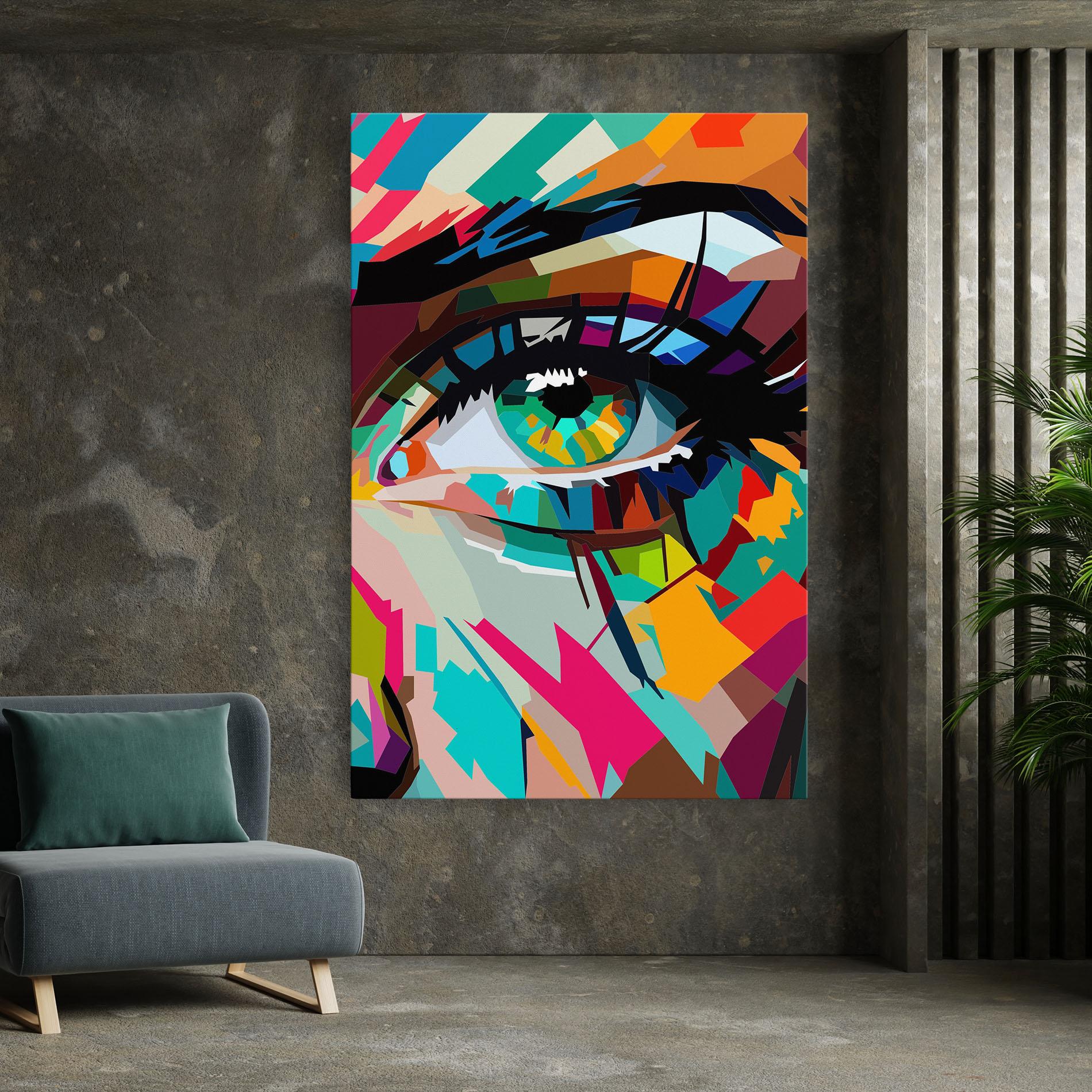Leinwandbild Colorful Eye mockup 7