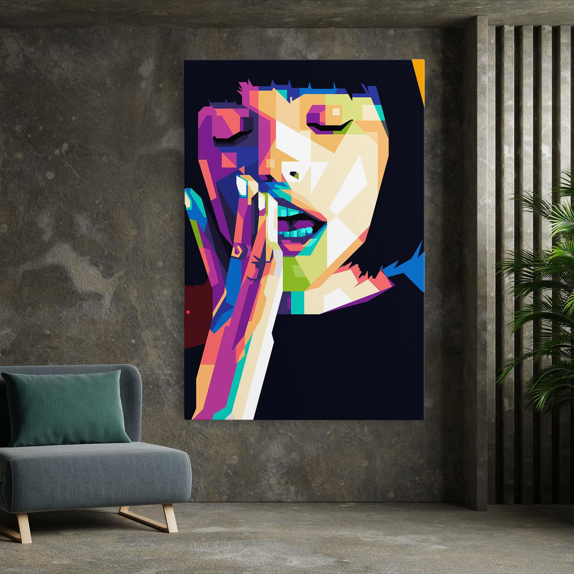 Leinwandbild Polygonal Pretty Girl mockup 7