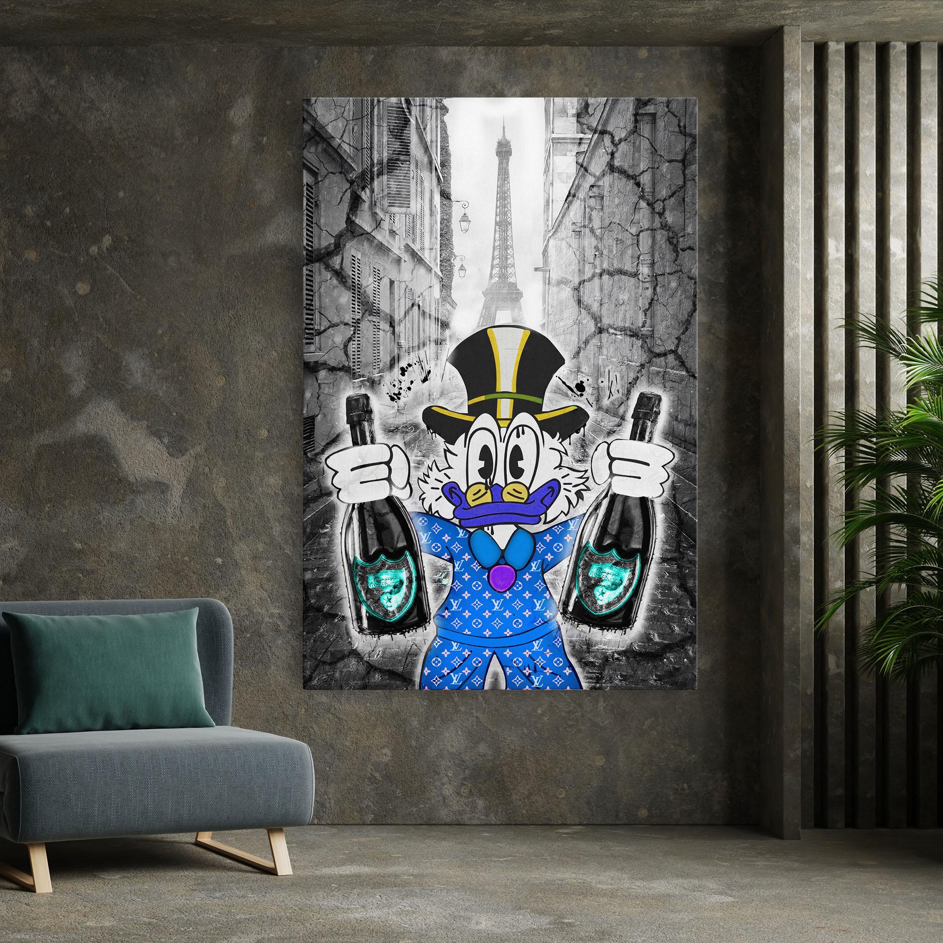 Leinwandbild Wheres My Champagne Blue mockup 7