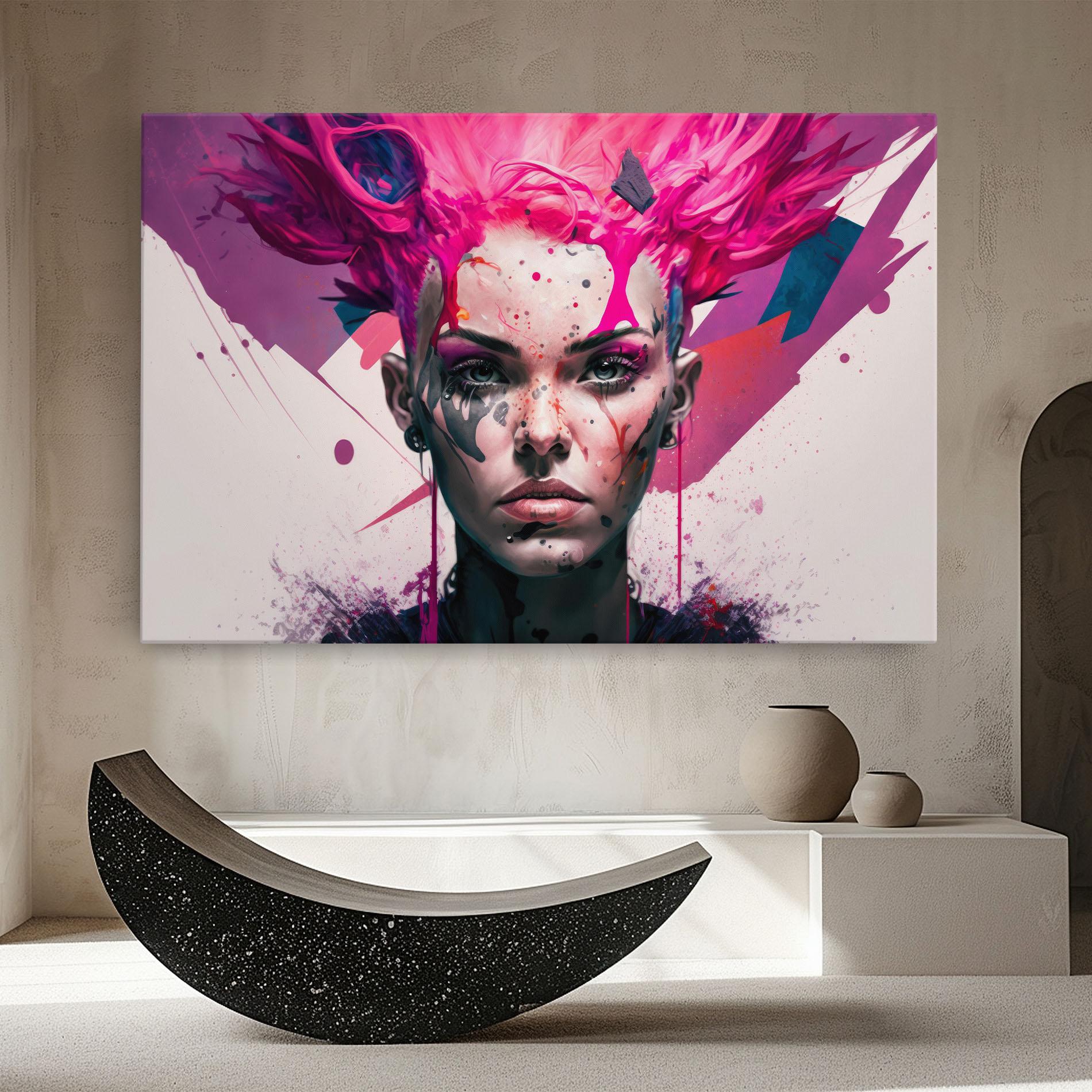 Leinwandbild Abstract Pink Hair mockup 8