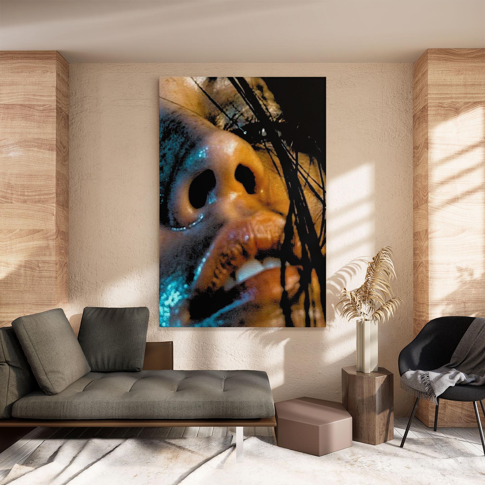 Leinwandbild Blue Light Face mockup 8