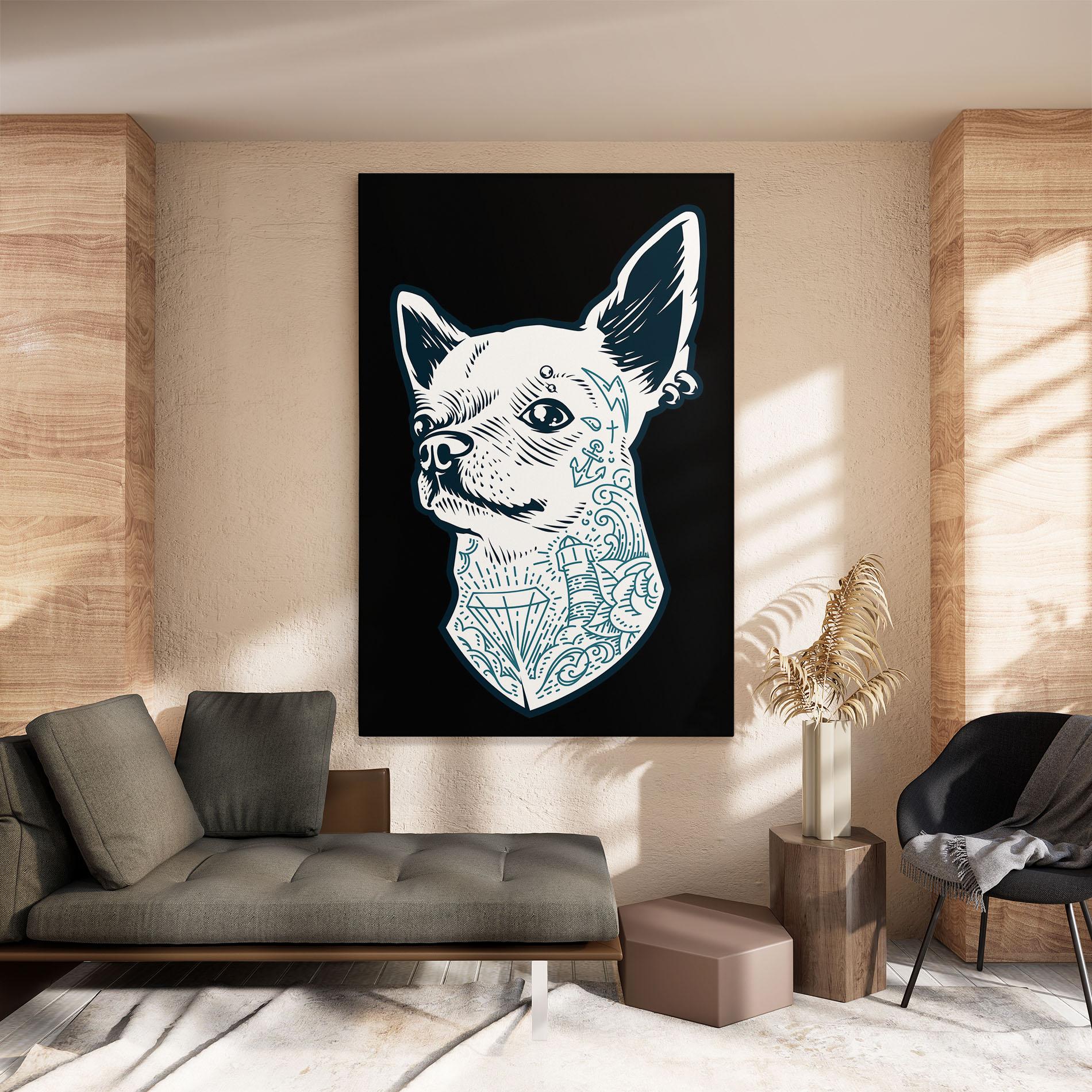 Leinwandbild Chihuahua Tattoo mockup 8