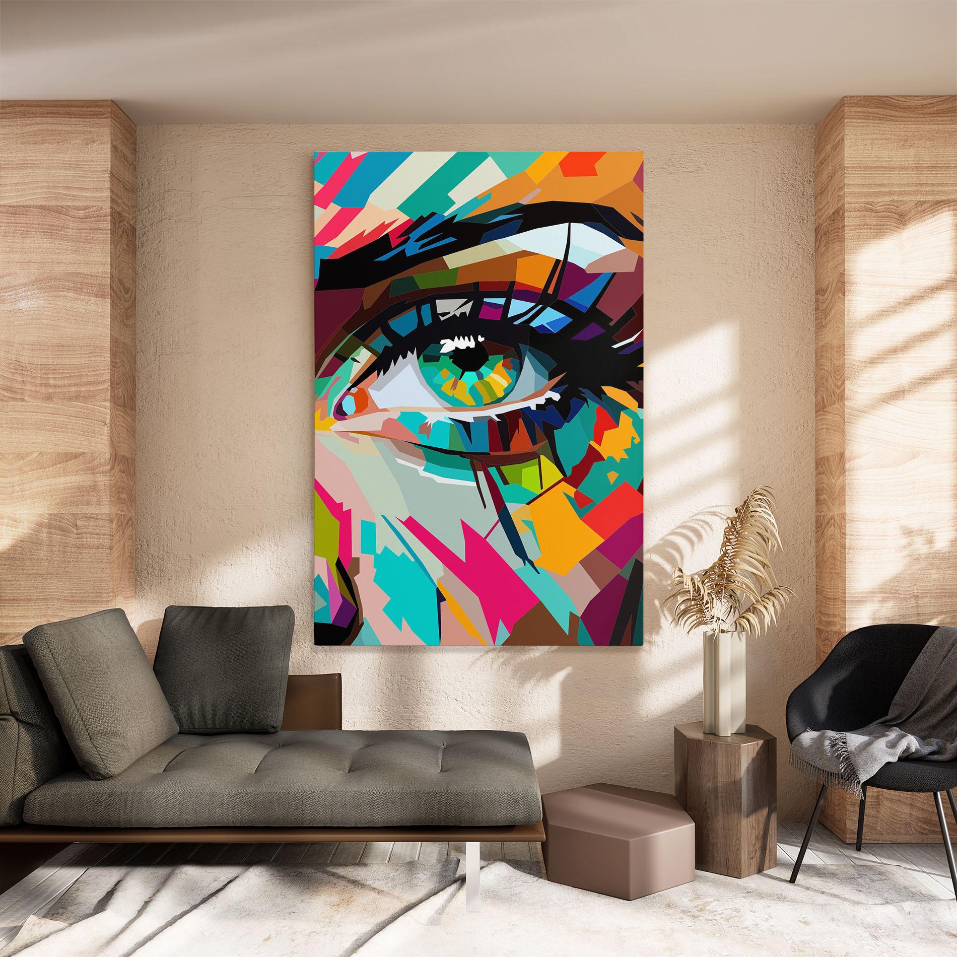 Leinwandbild Colorful Eye mockup 8