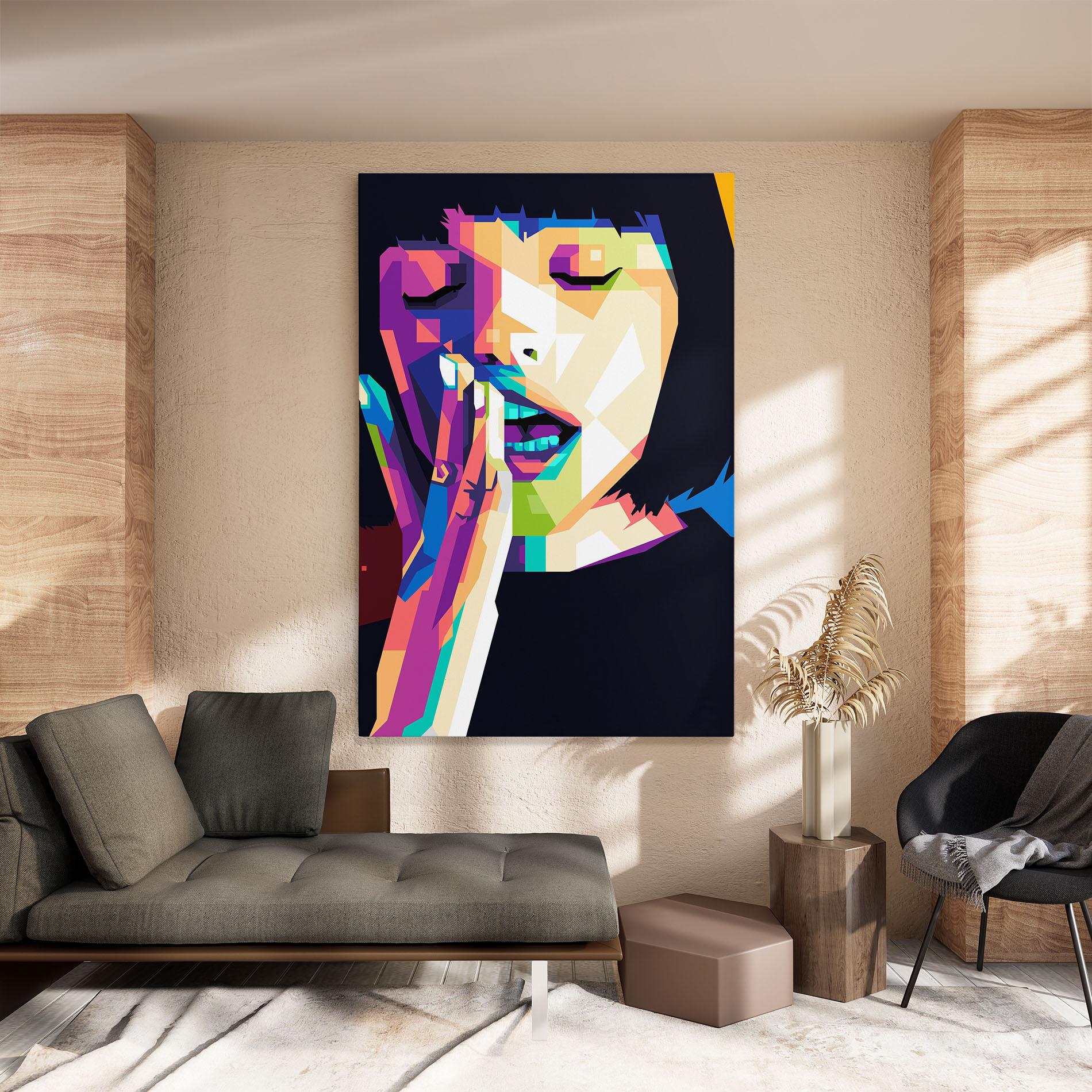 Leinwandbild Polygonal Pretty Girl mockup 8