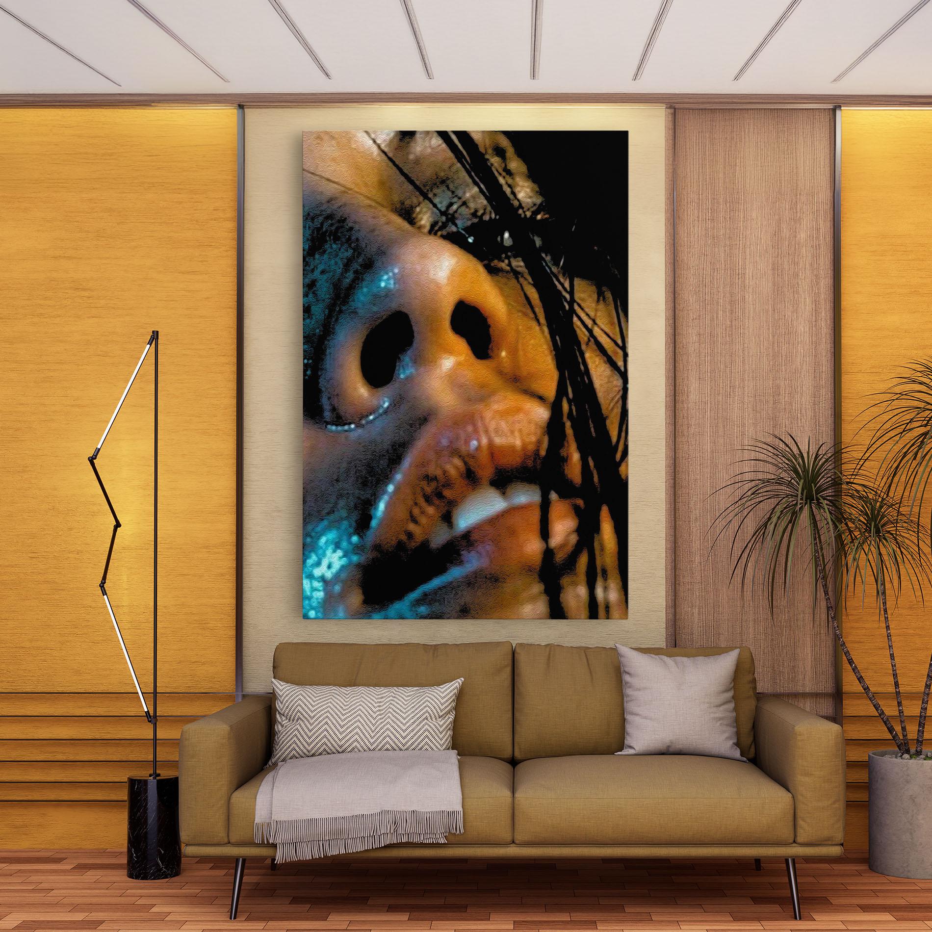 Leinwandbild Blue Light Face mockup 9