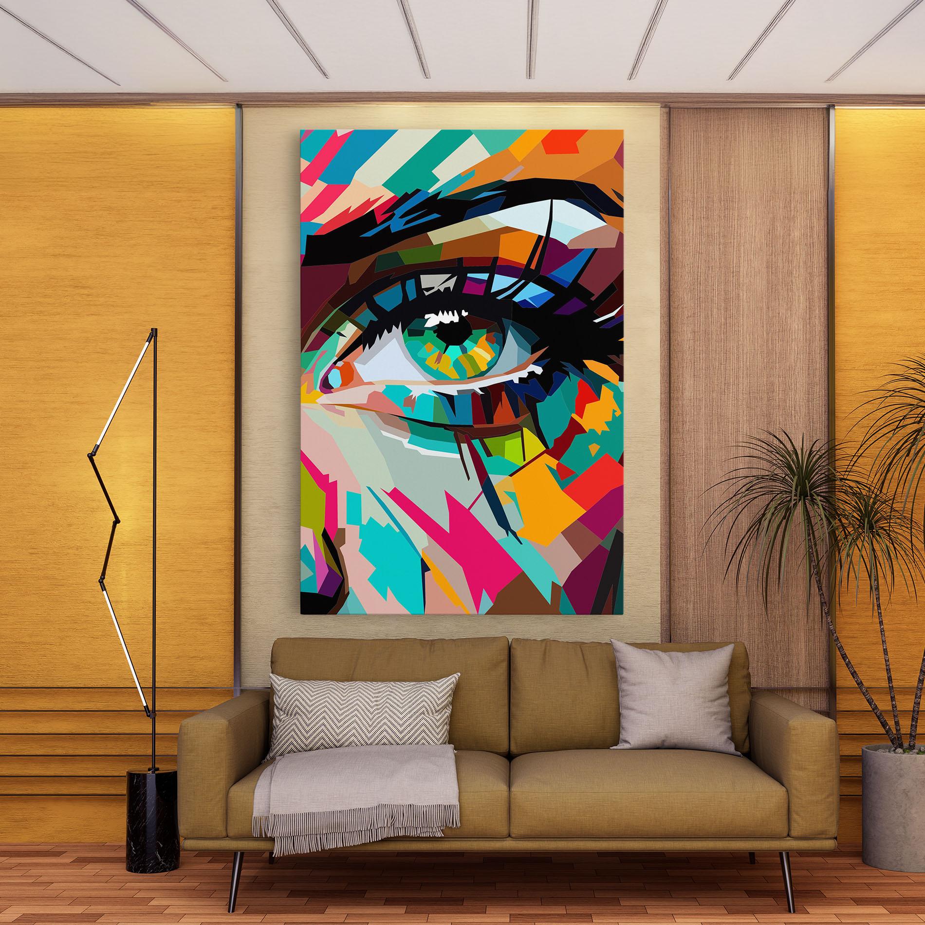Leinwandbild Colorful Eye mockup 9