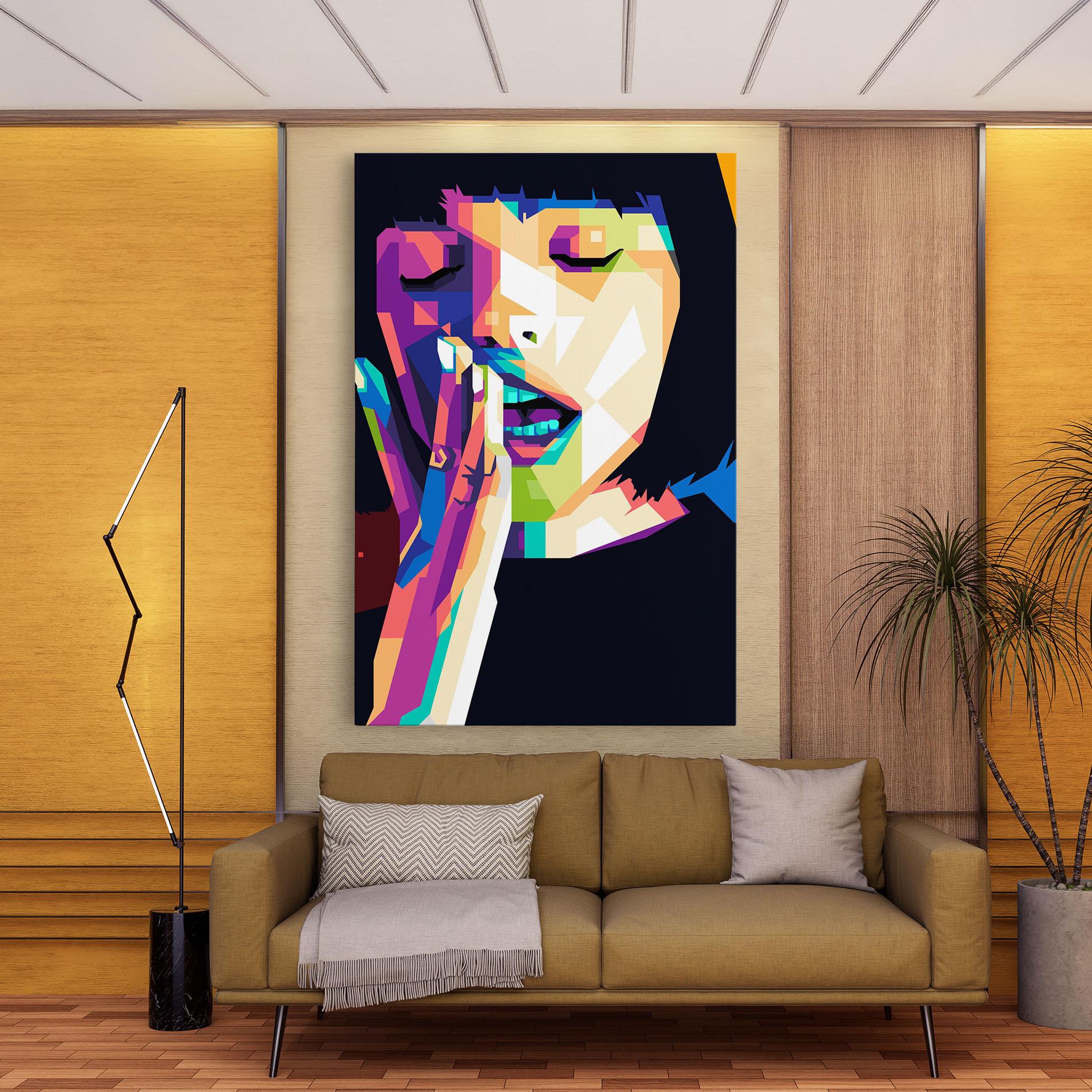 Leinwandbild Polygonal Pretty Girl mockup 9