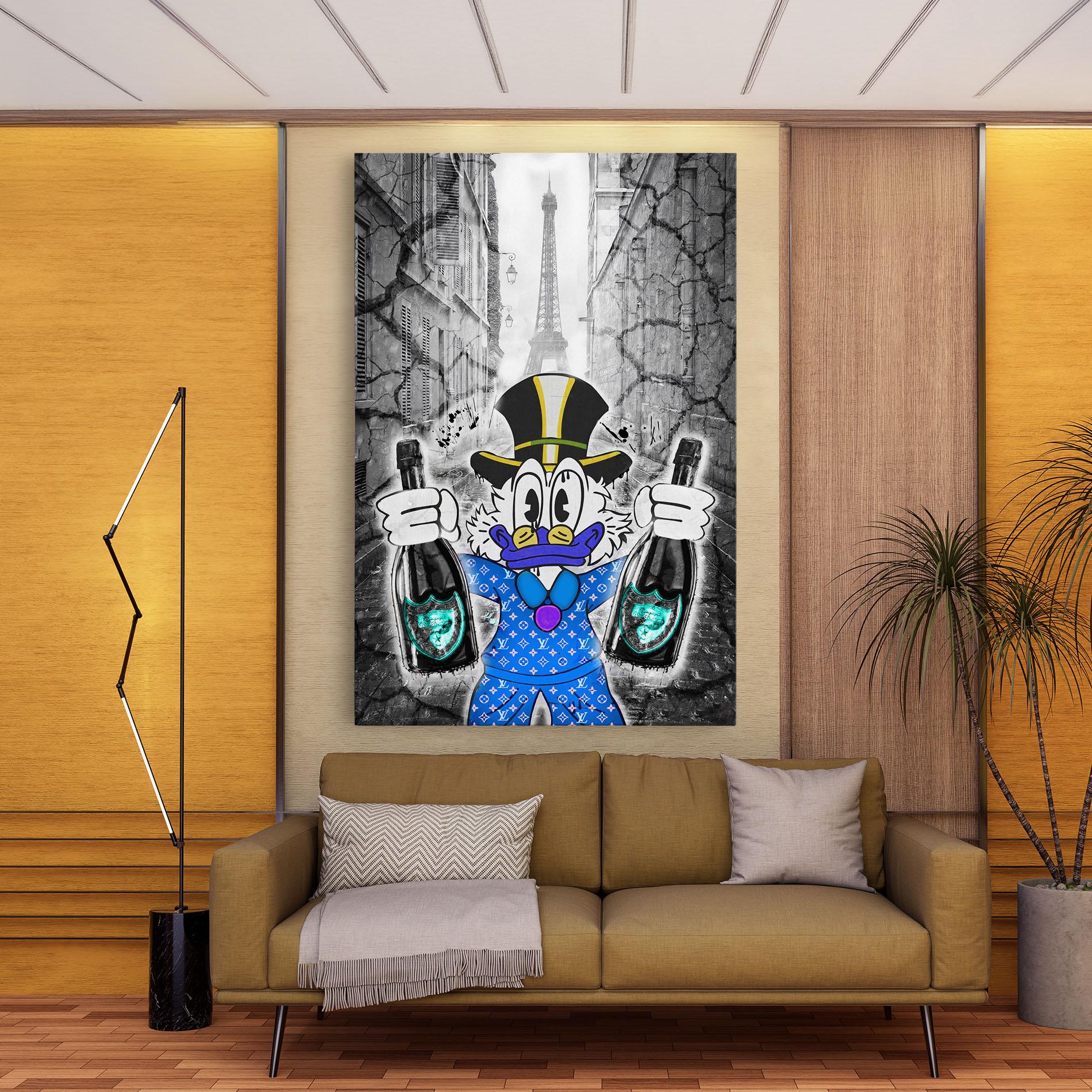 Leinwandbild Wheres My Champagne Blue mockup 9