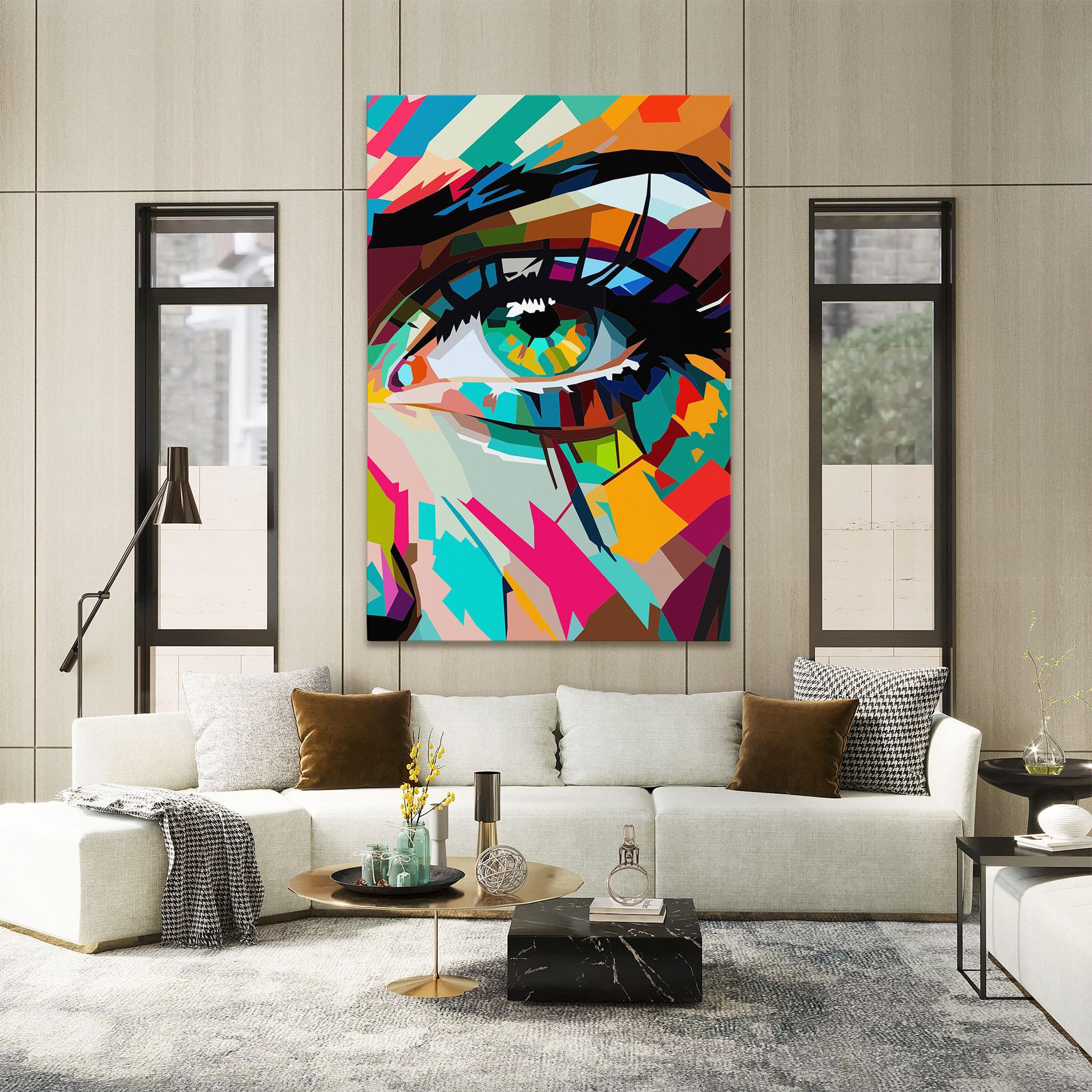 Leinwandbild Colorful Eye mockup 2