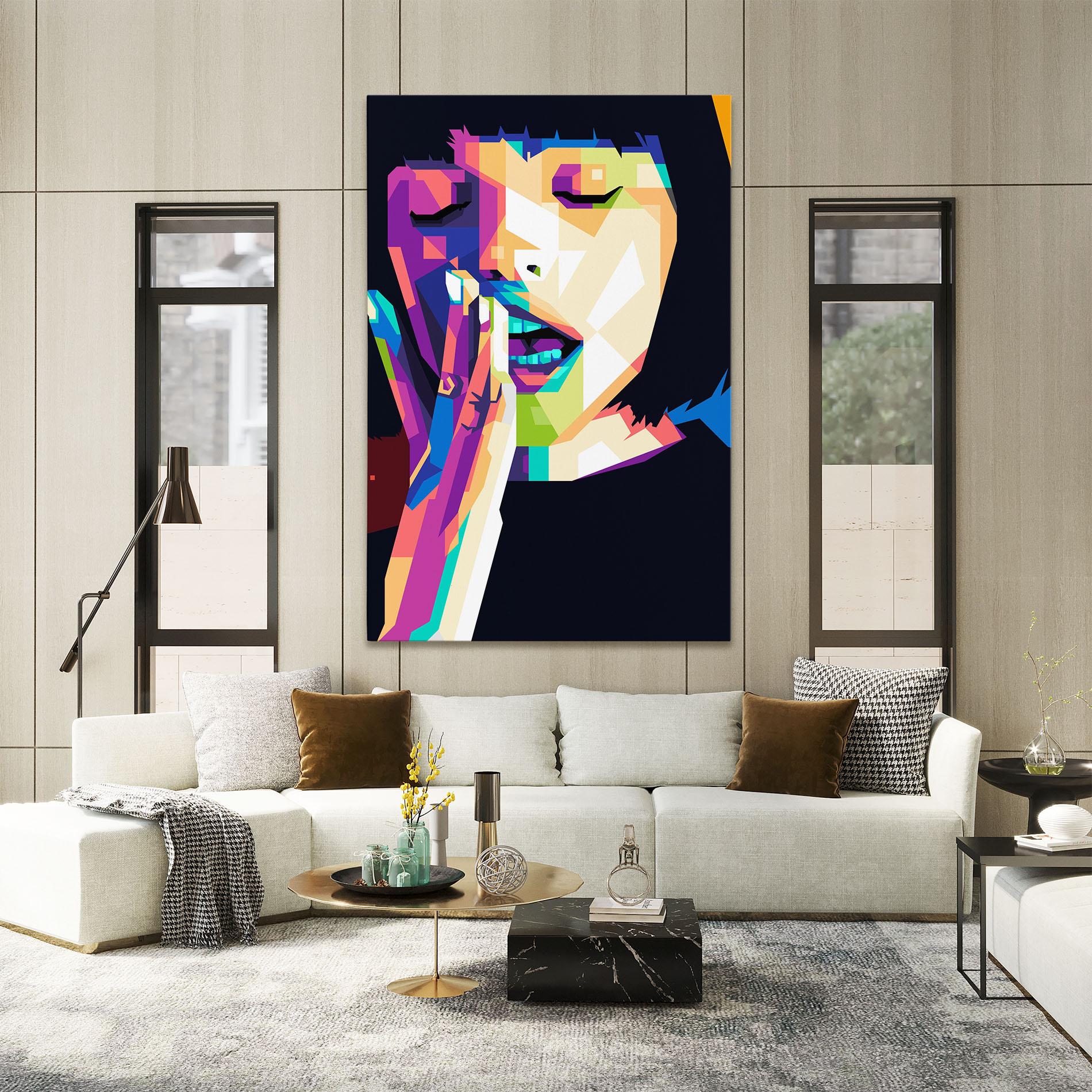 Leinwandbild Polygonal Pretty Girl mockup 2