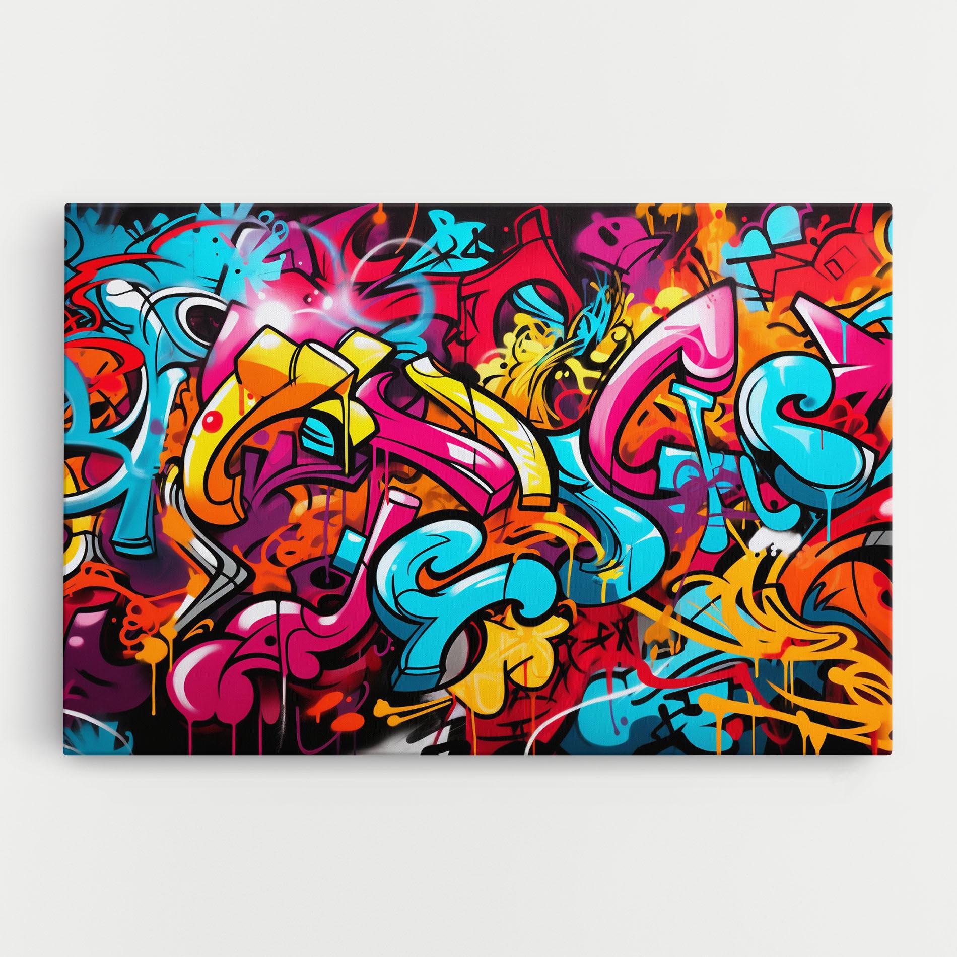 Leinwandbild Abstract Graffiti mockup 0