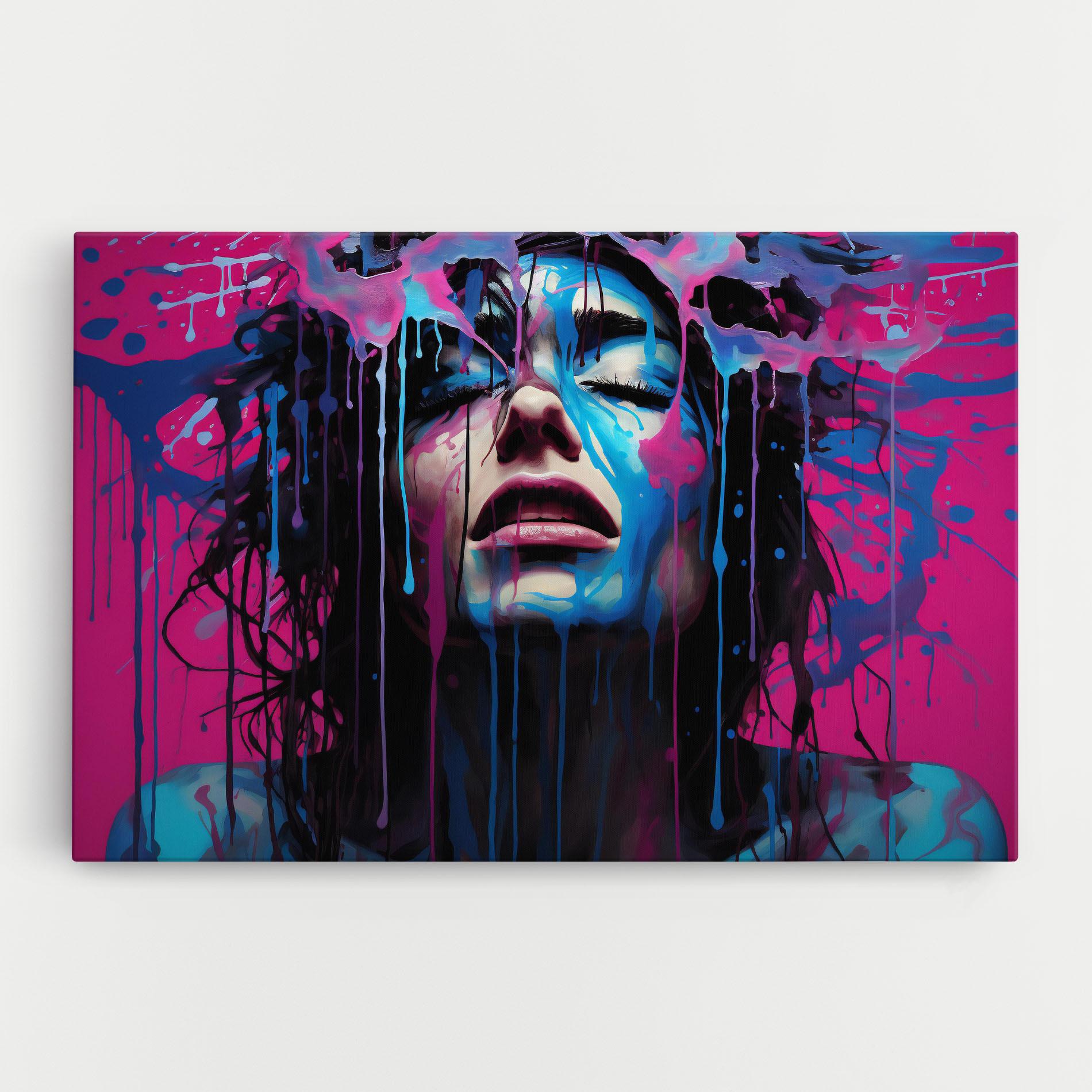 Leinwandbild Blue Pink Woman mockup 0