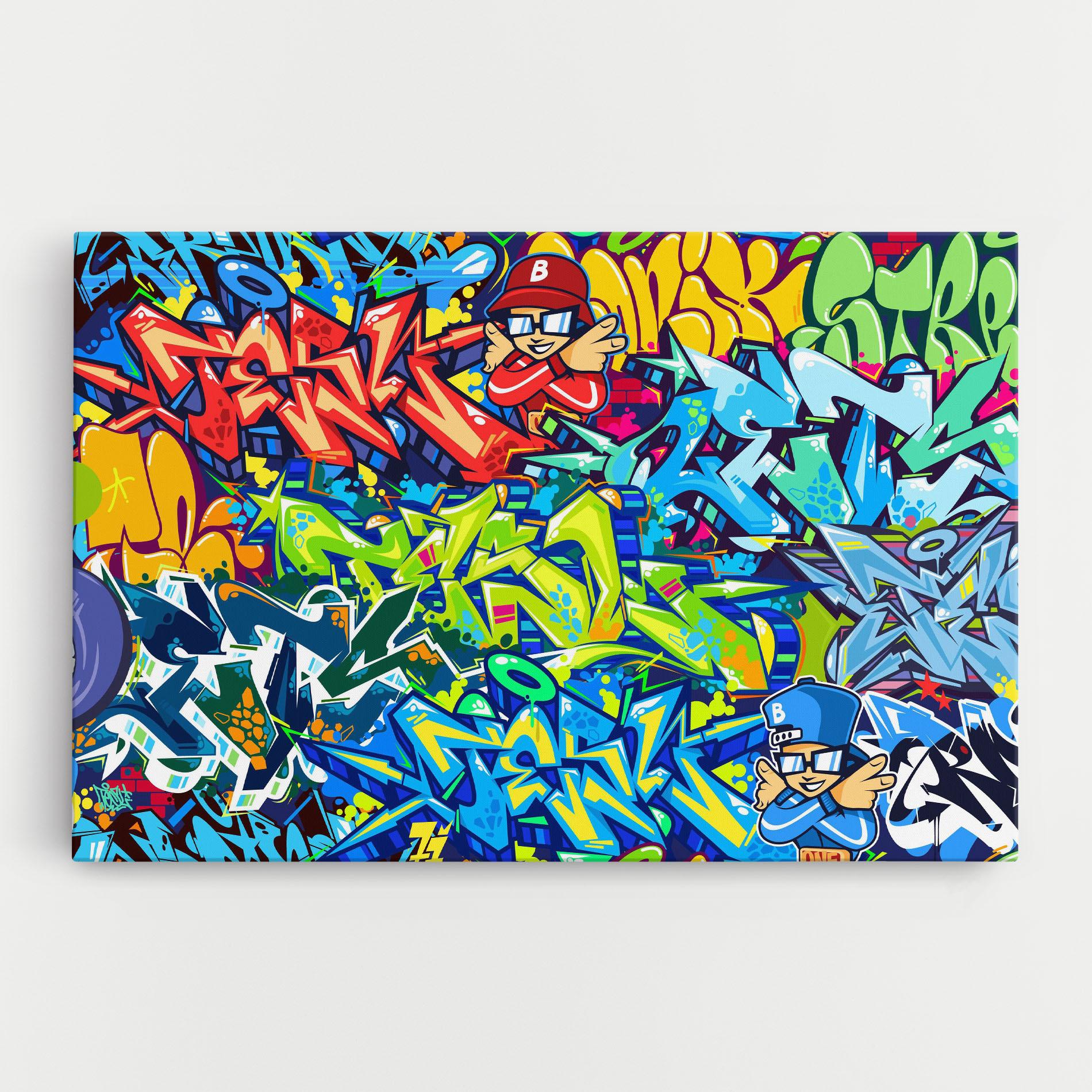 Leinwandbild Colorful Graffiti mockup 0