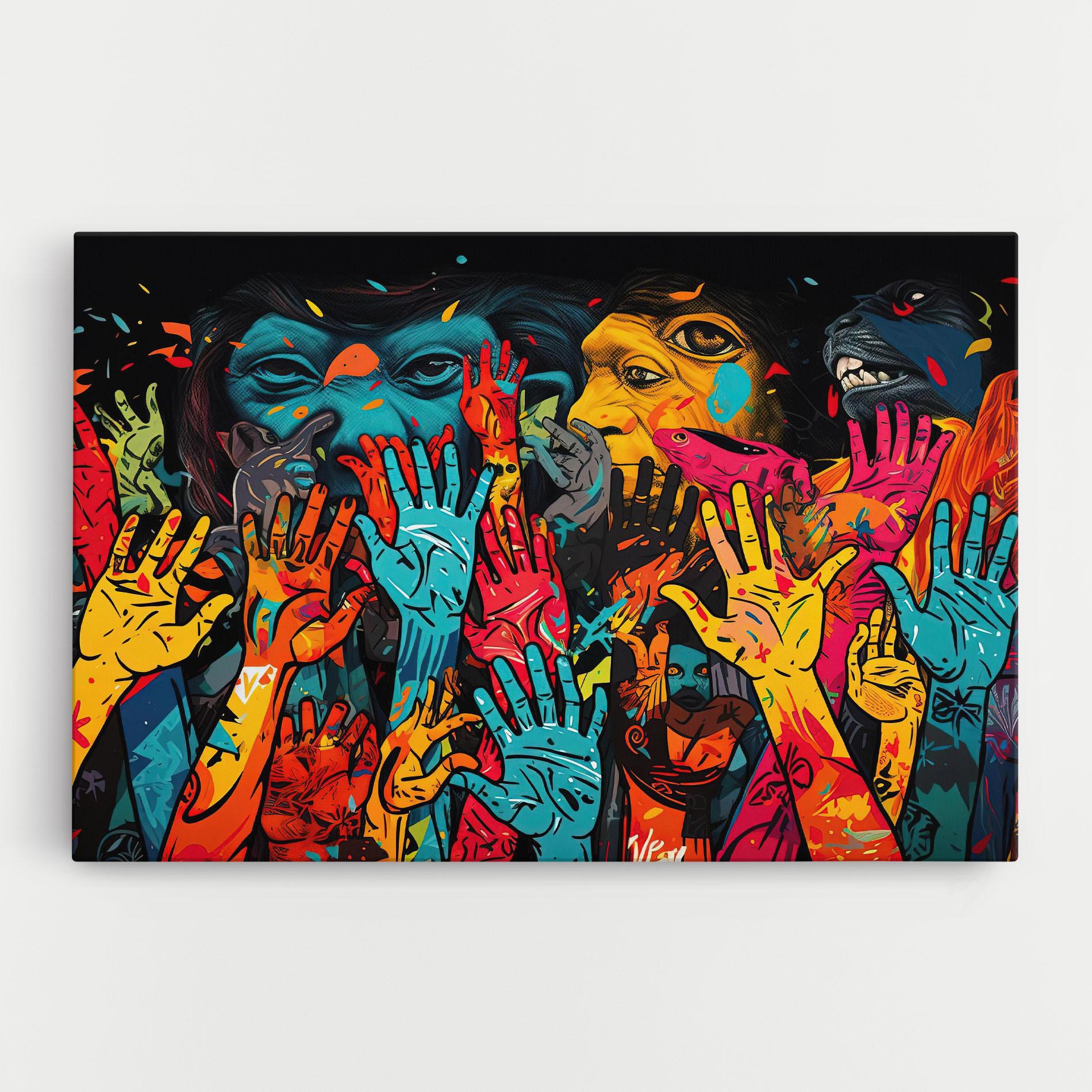 Leinwandbild Colorful Hands mockup 0
