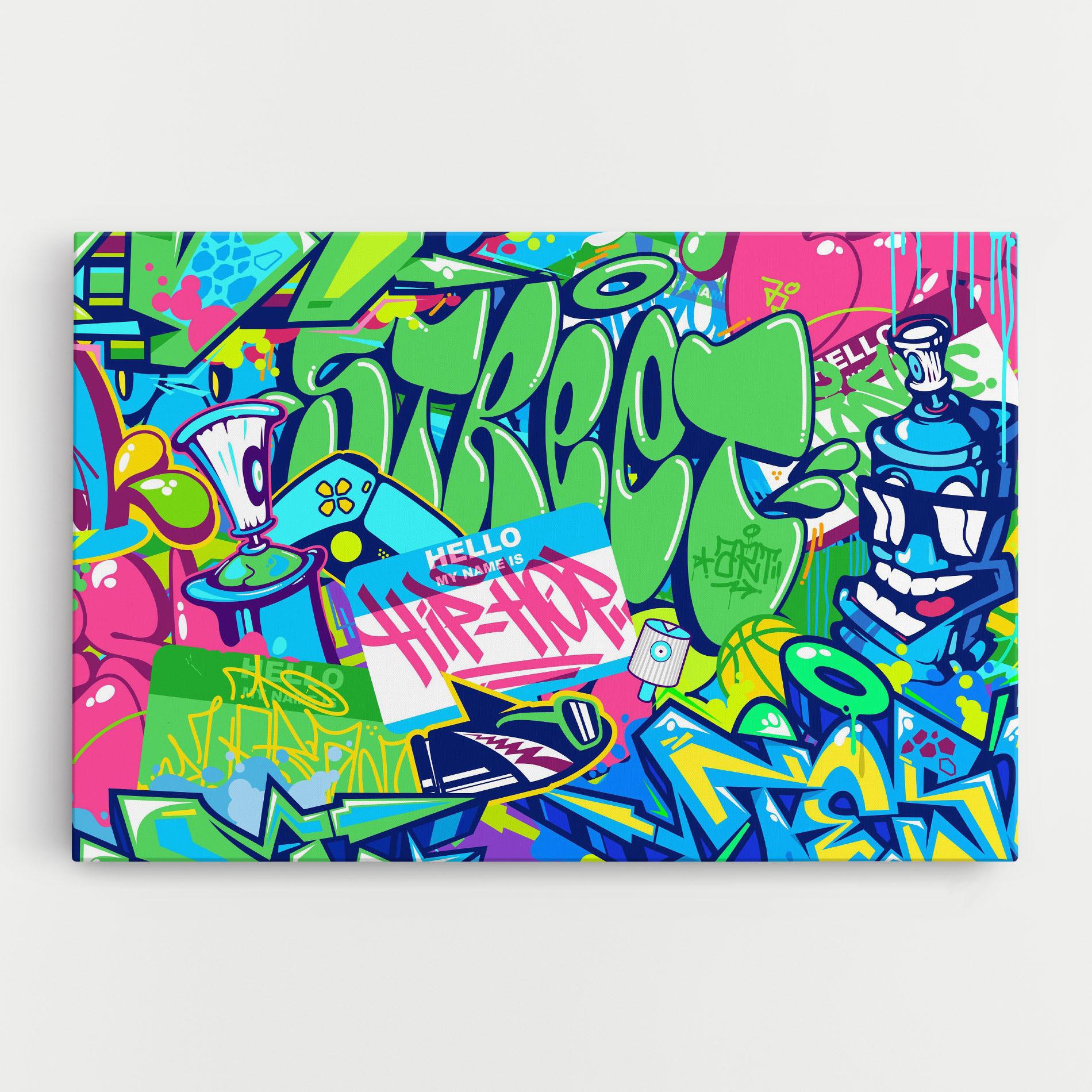 Leinwandbild Colorful Hip Hop mockup 0
