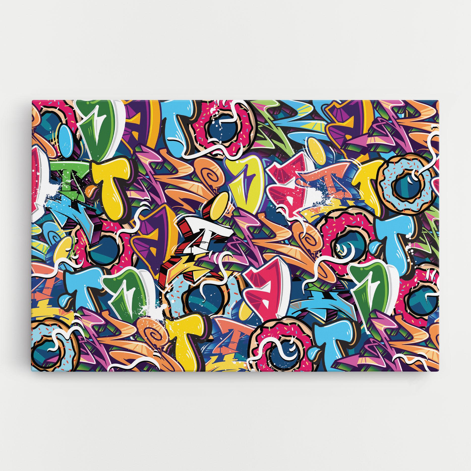 Leinwandbild Graffiti Letters mockup 0