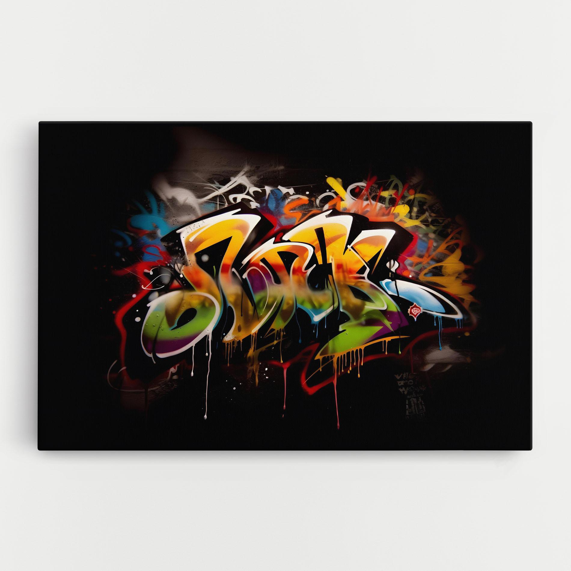 Leinwandbild Graffiti Style Wall mockup 0