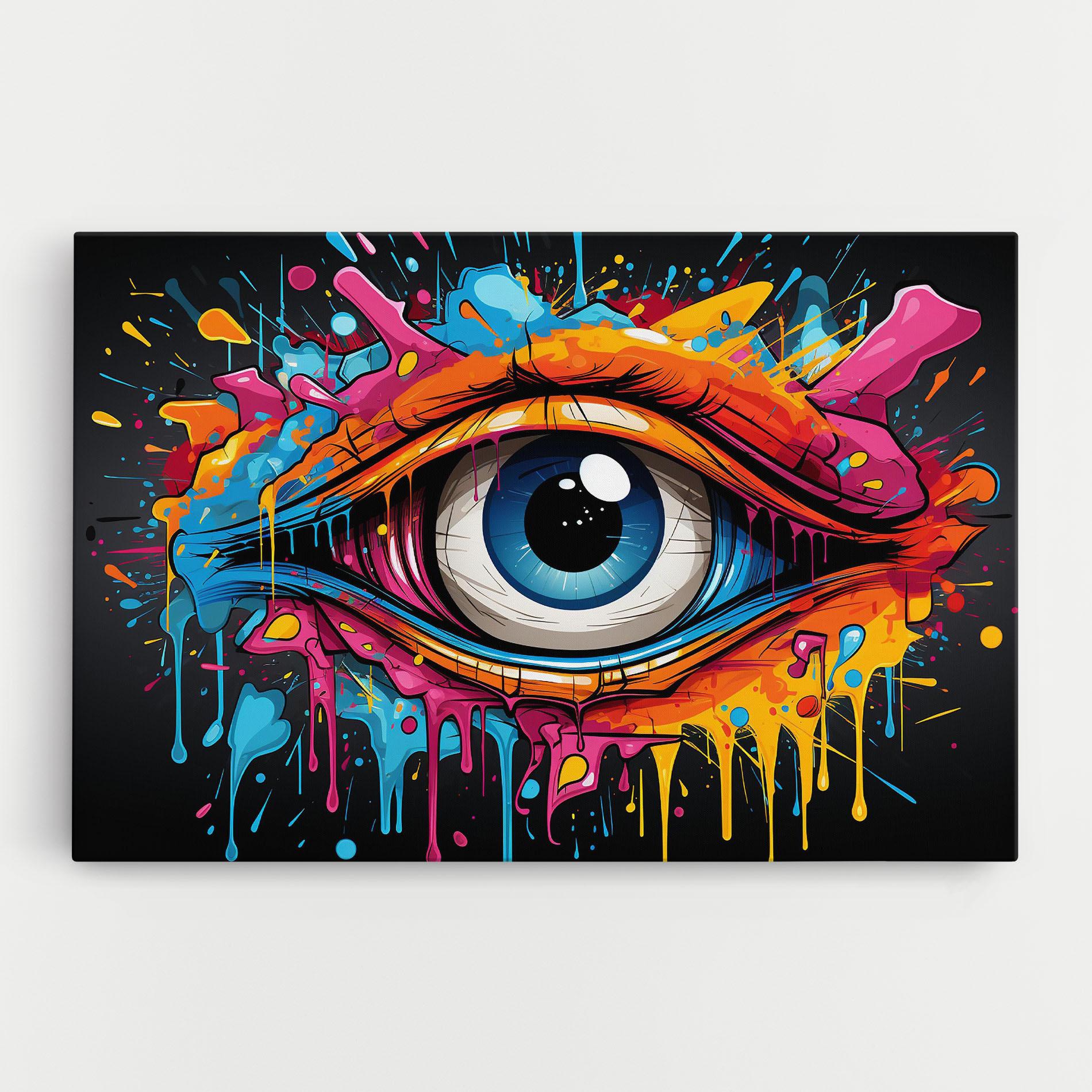 Leinwandbild Graffitistyle Eye mockup 0