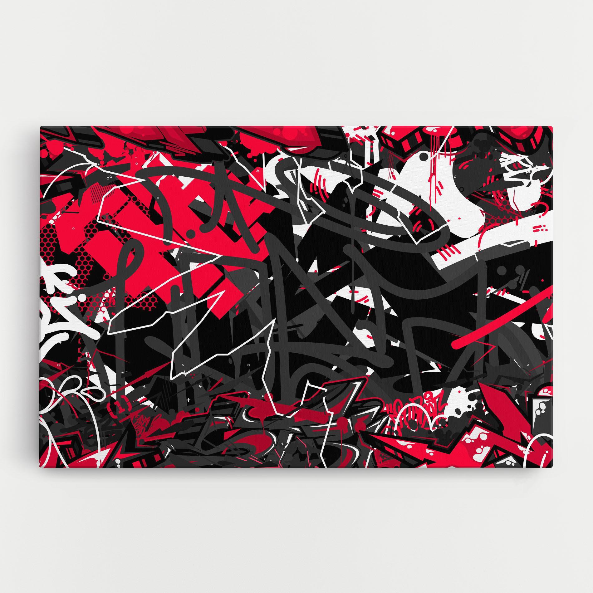 Leinwandbild Grey Red Graffiti mockup 0