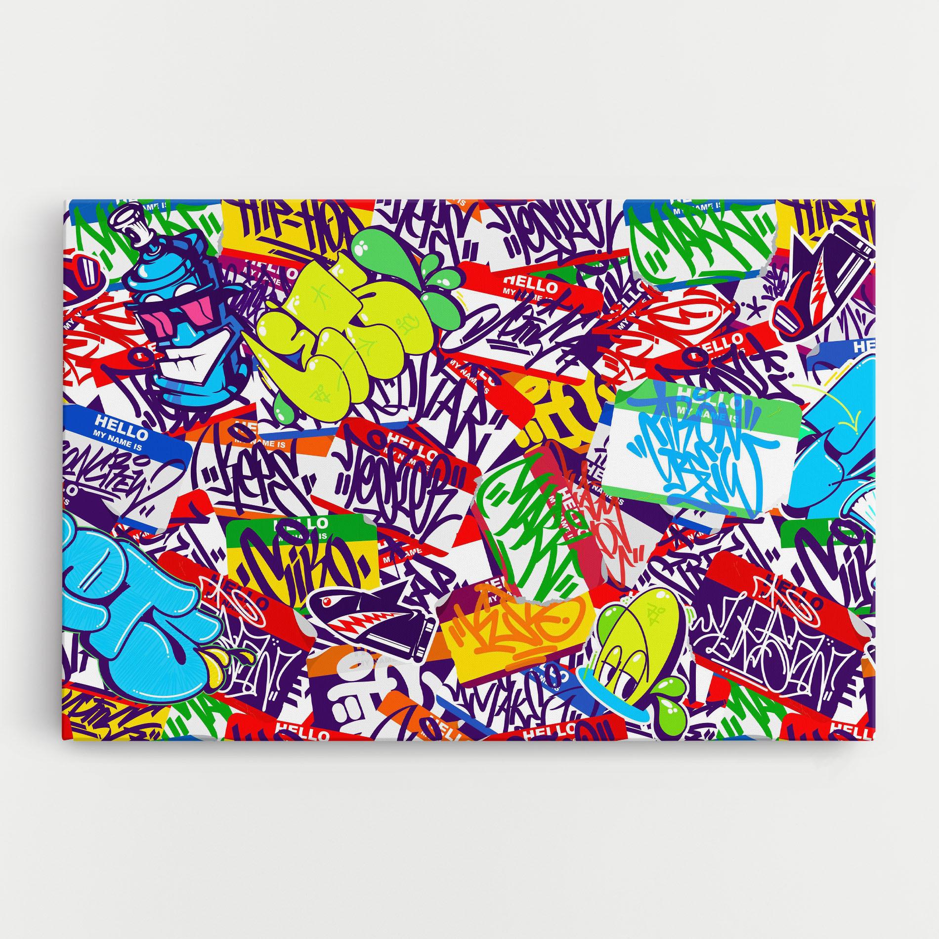 Leinwandbild Hello Graffiti Name mockup 0