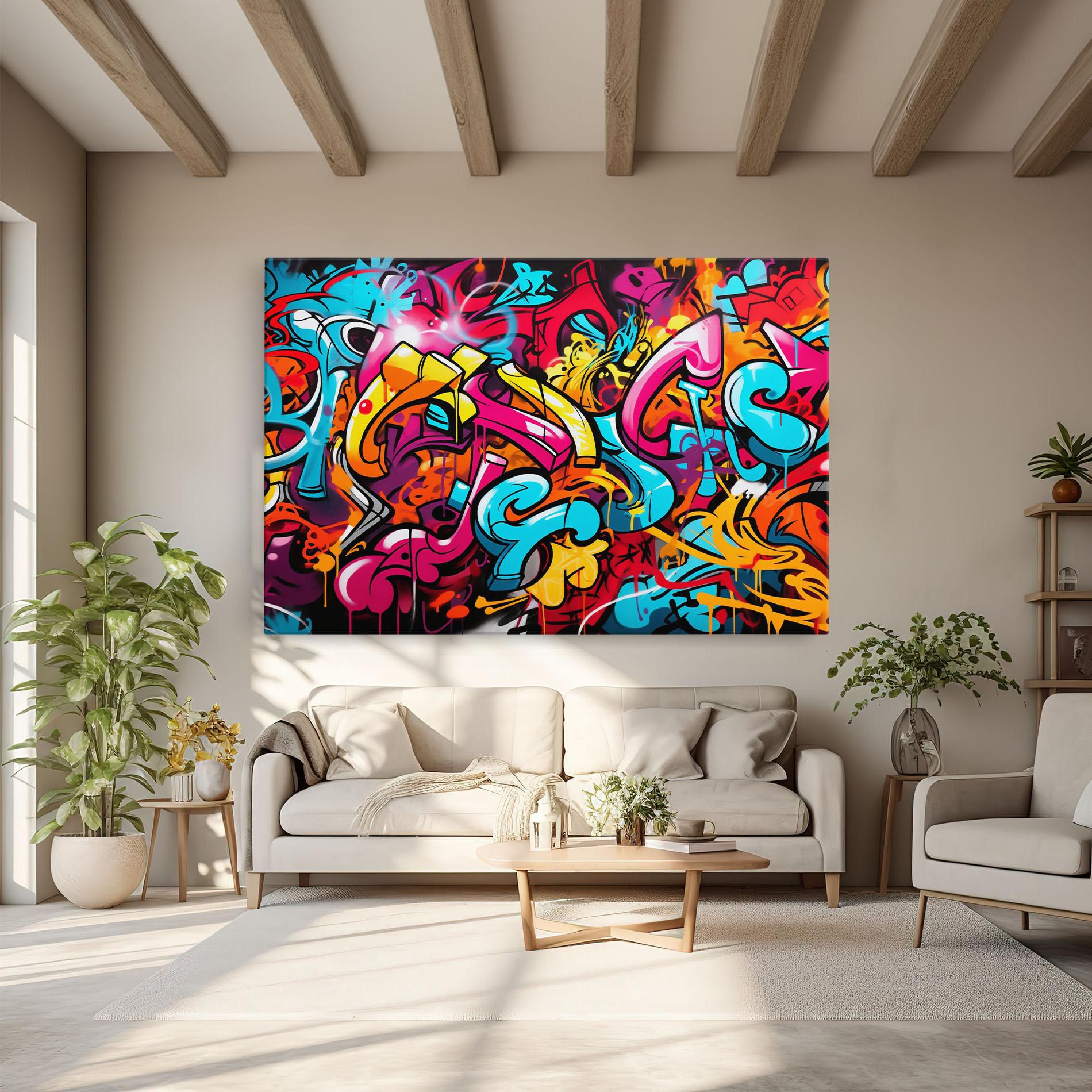 Leinwandbild Abstract Graffiti mockup 6