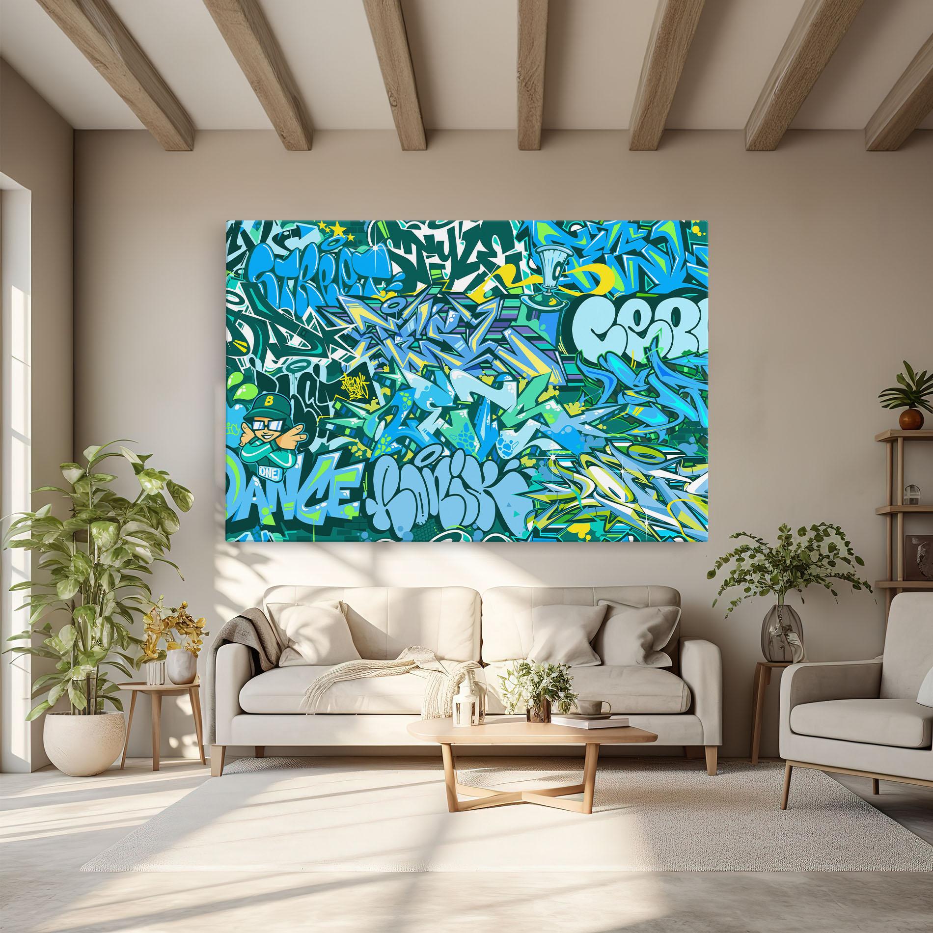 Leinwandbild Be One Graffiti mockup 6