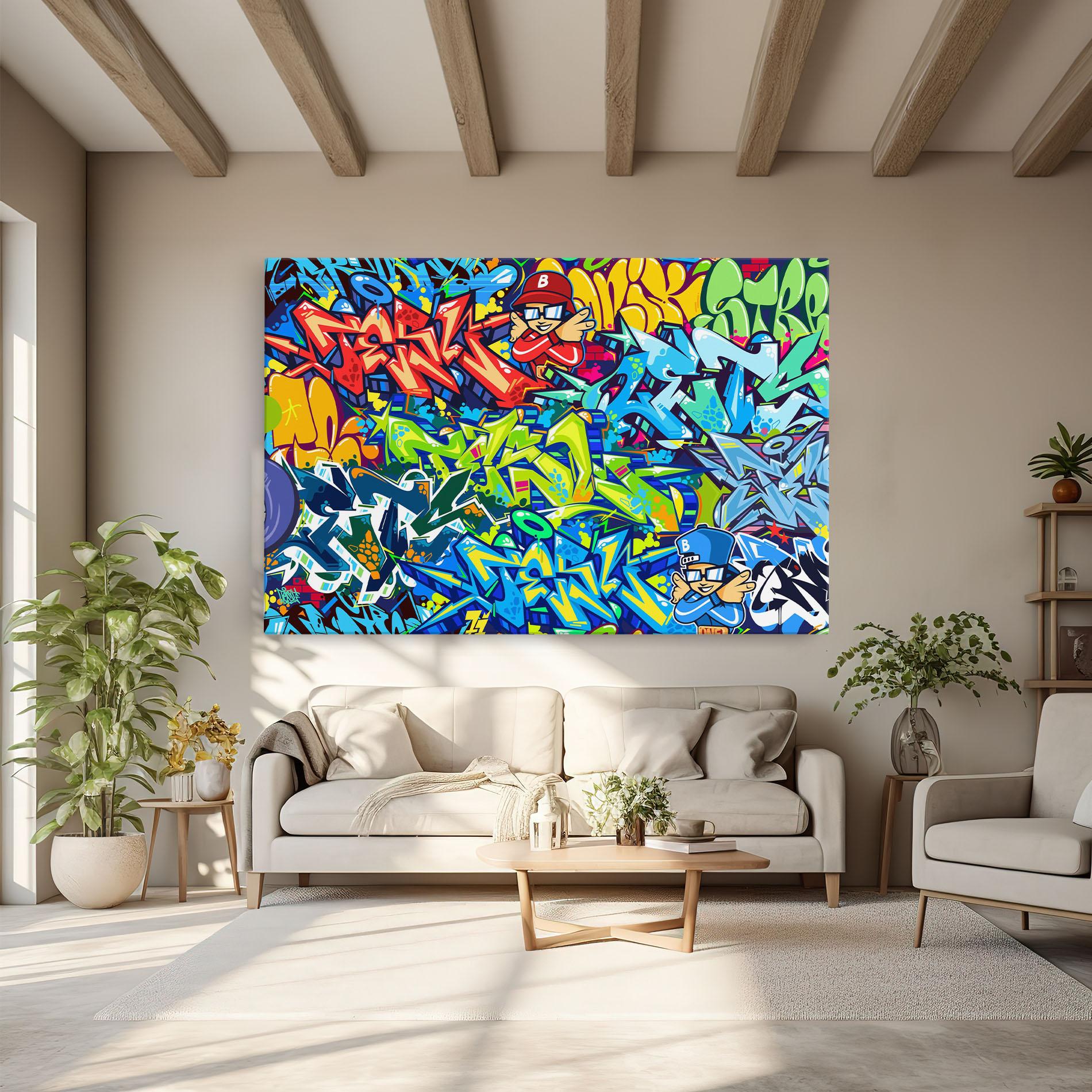 Leinwandbild Colorful Graffiti mockup 6