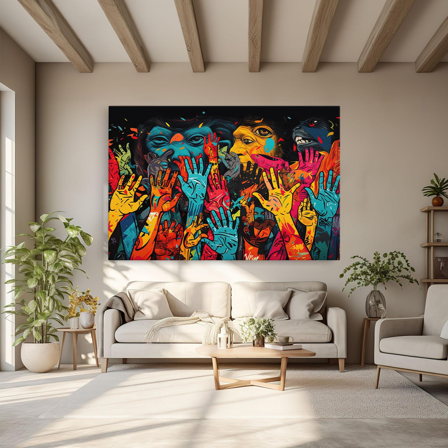 Leinwandbild Colorful Hands mockup 6