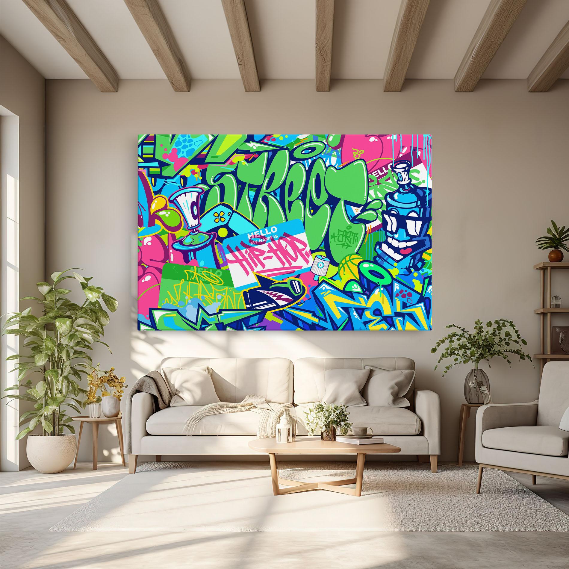 Leinwandbild Colorful Hip Hop mockup 6