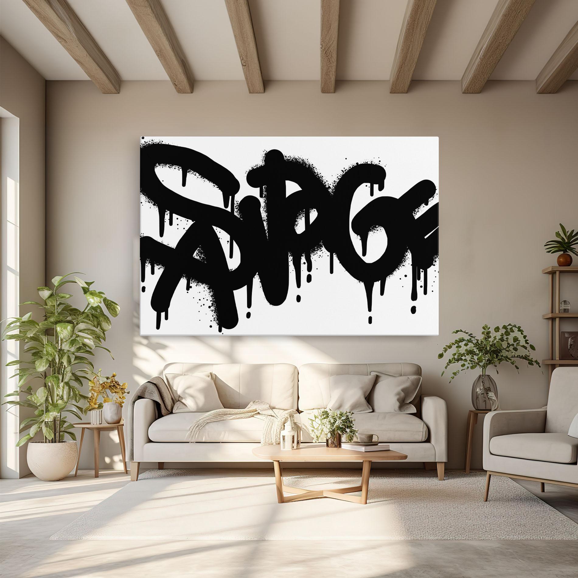 Leinwandbild Graffiti Savage mockup 6