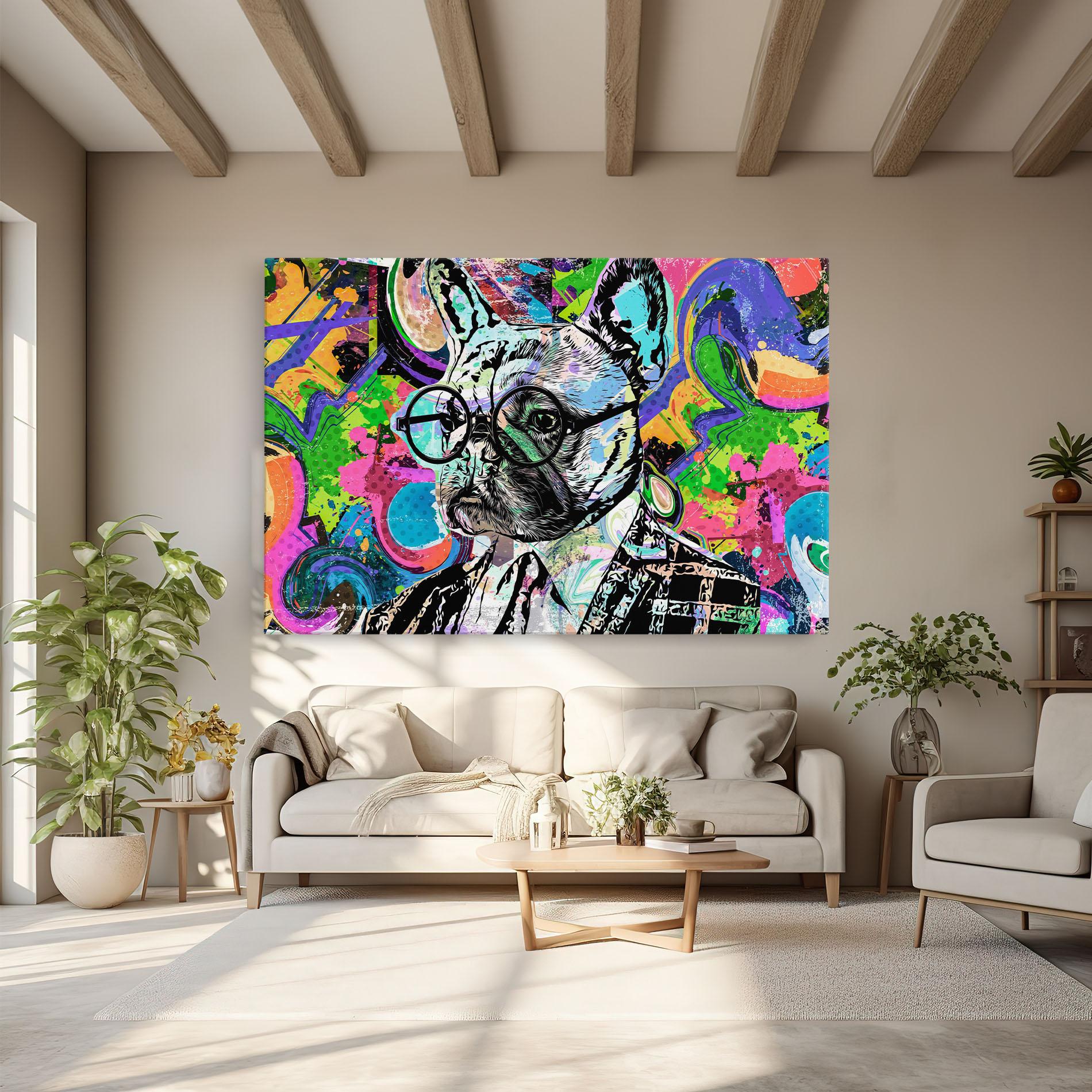 Leinwandbild Graffity Bulldog mockup 6