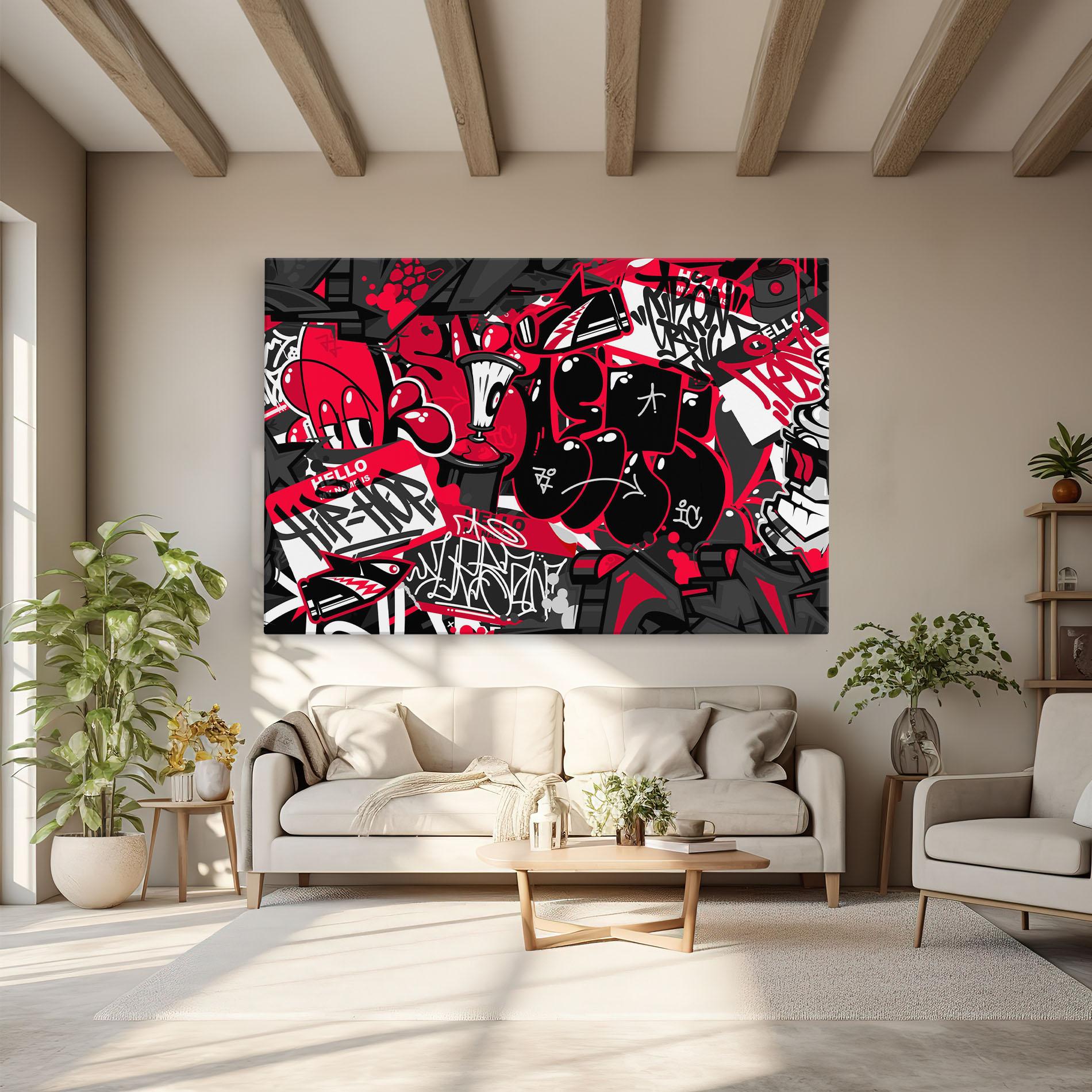 Leinwandbild Hip Hop Graffiti mockup 6