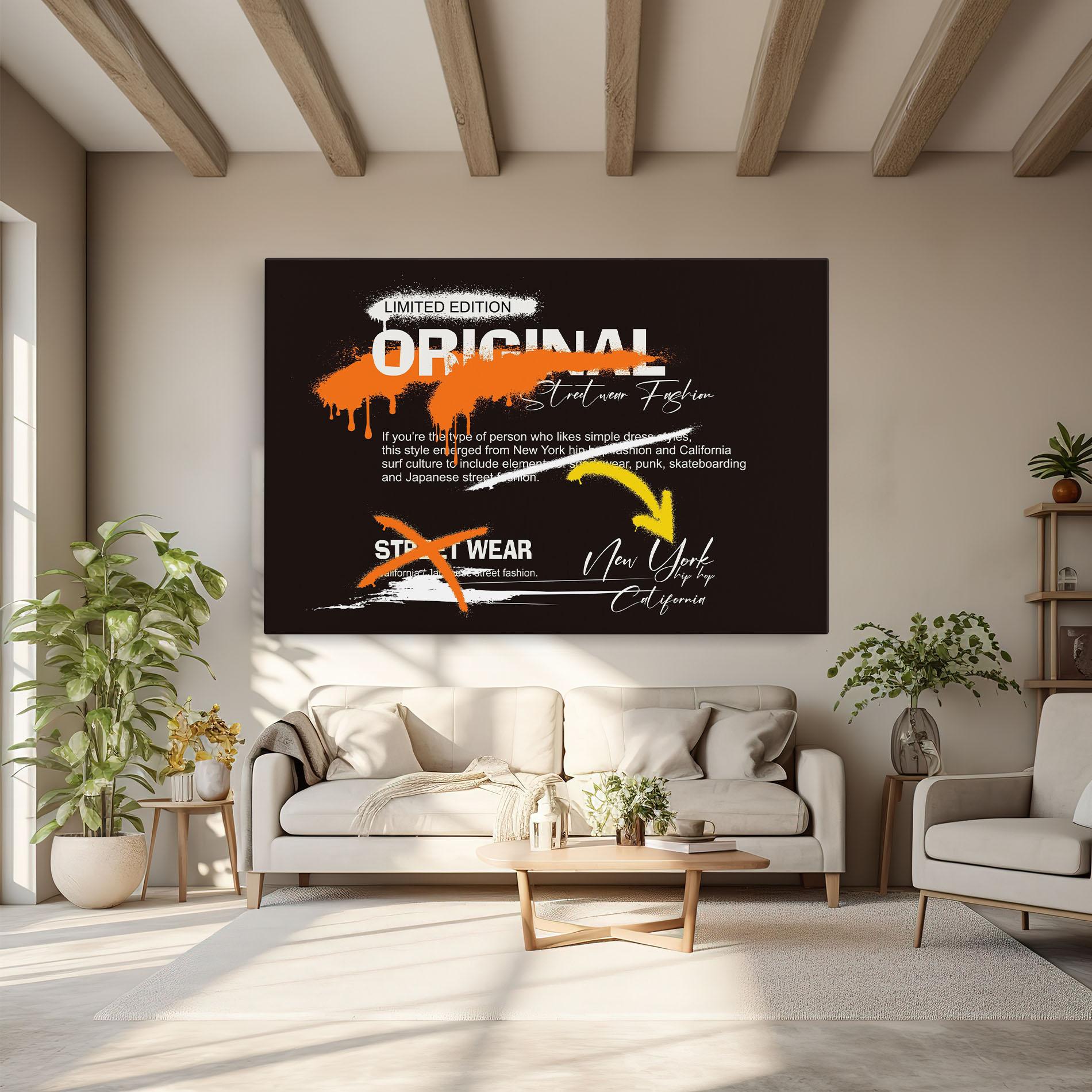 Leinwandbild Original Style Graffiti mockup 6