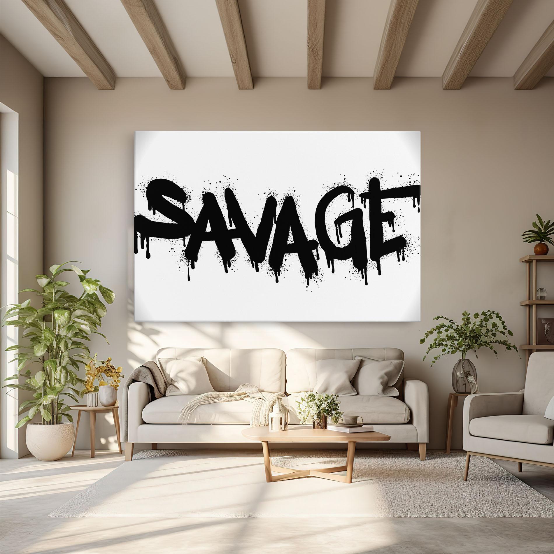 Leinwandbild Savage Graffiti Spray mockup 6