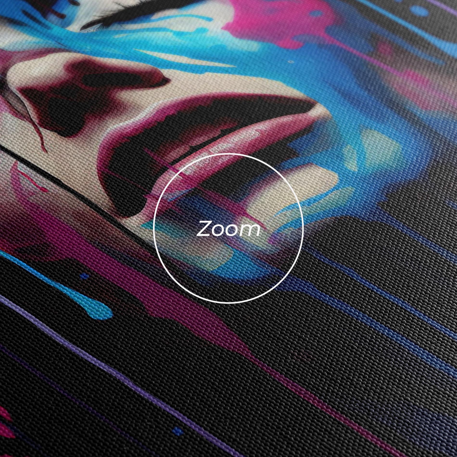 Leinwandbild Blue Pink Woman mockup 3