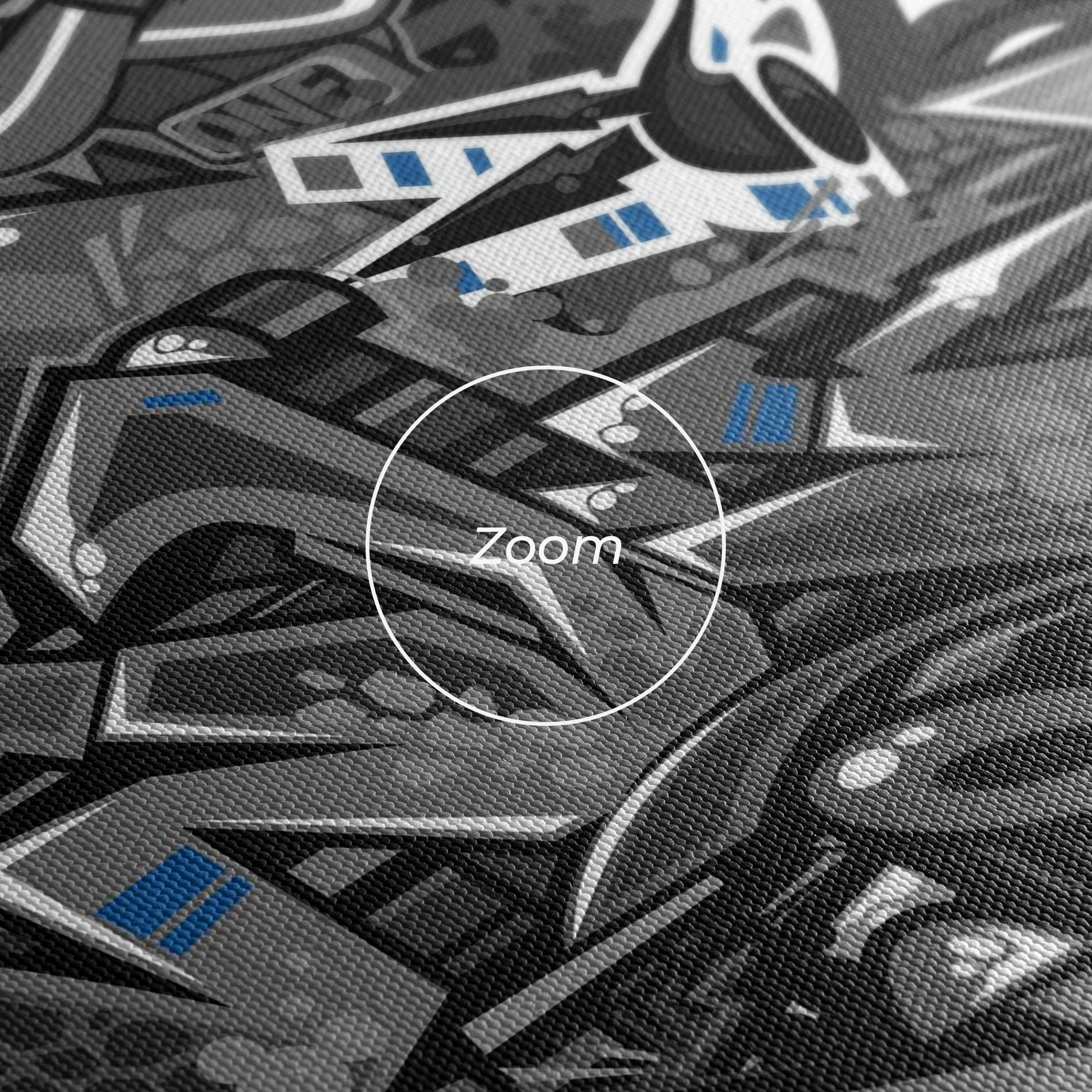Leinwandbild Grey Blue Graffiti mockup 3