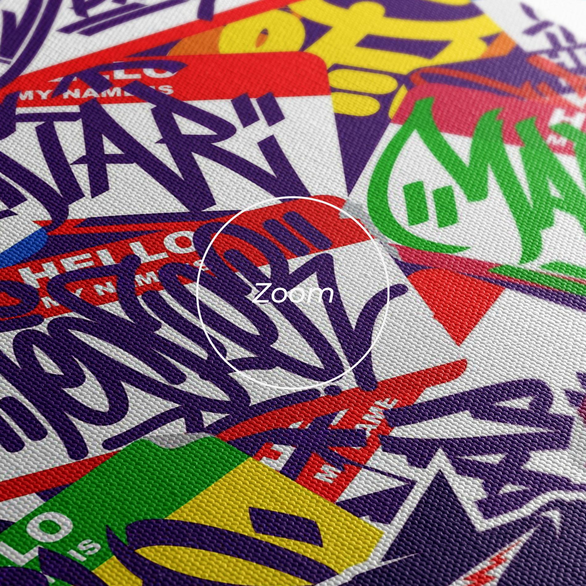 Leinwandbild Hello Graffiti Name mockup 3