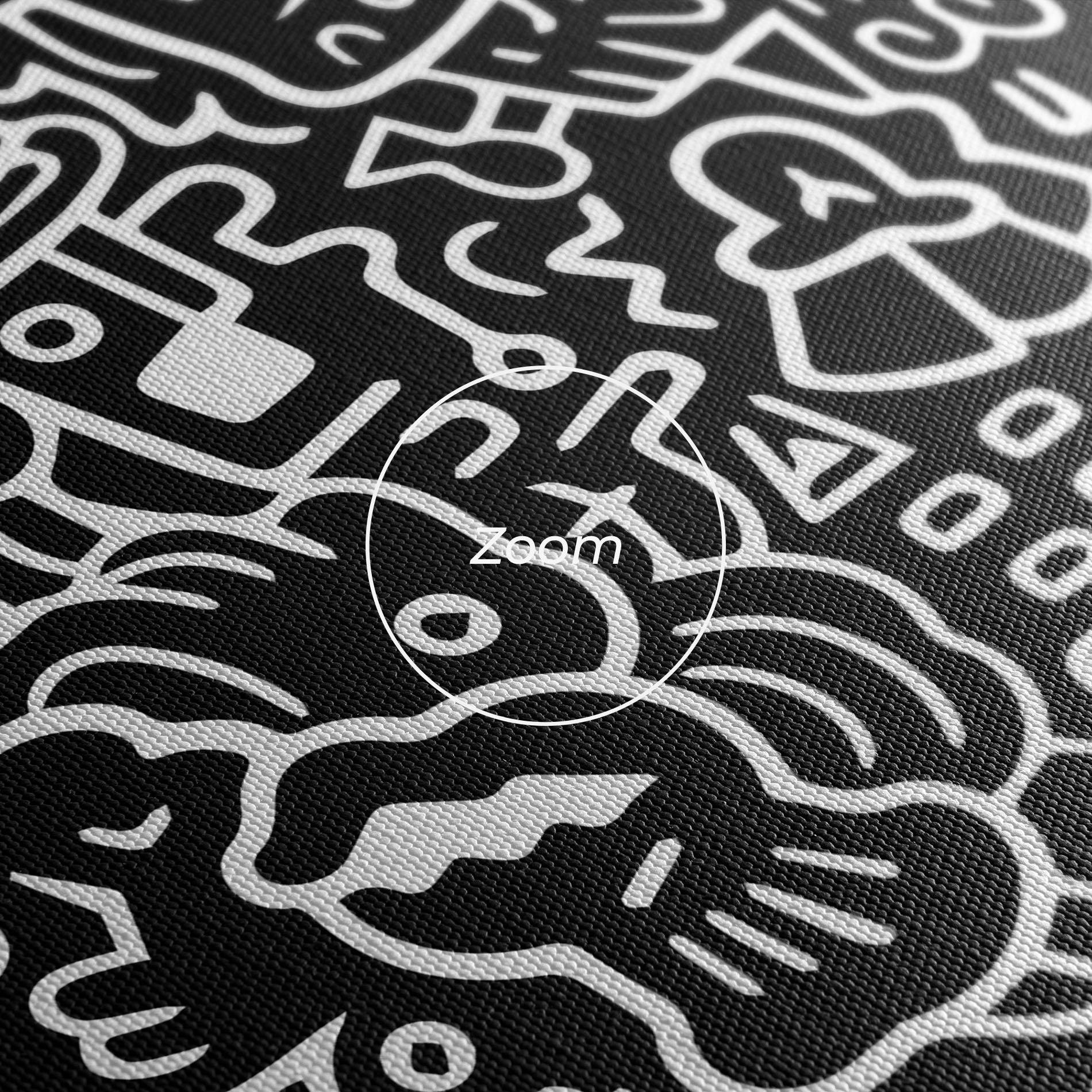 Leinwandbild White Line Doodle mockup 3