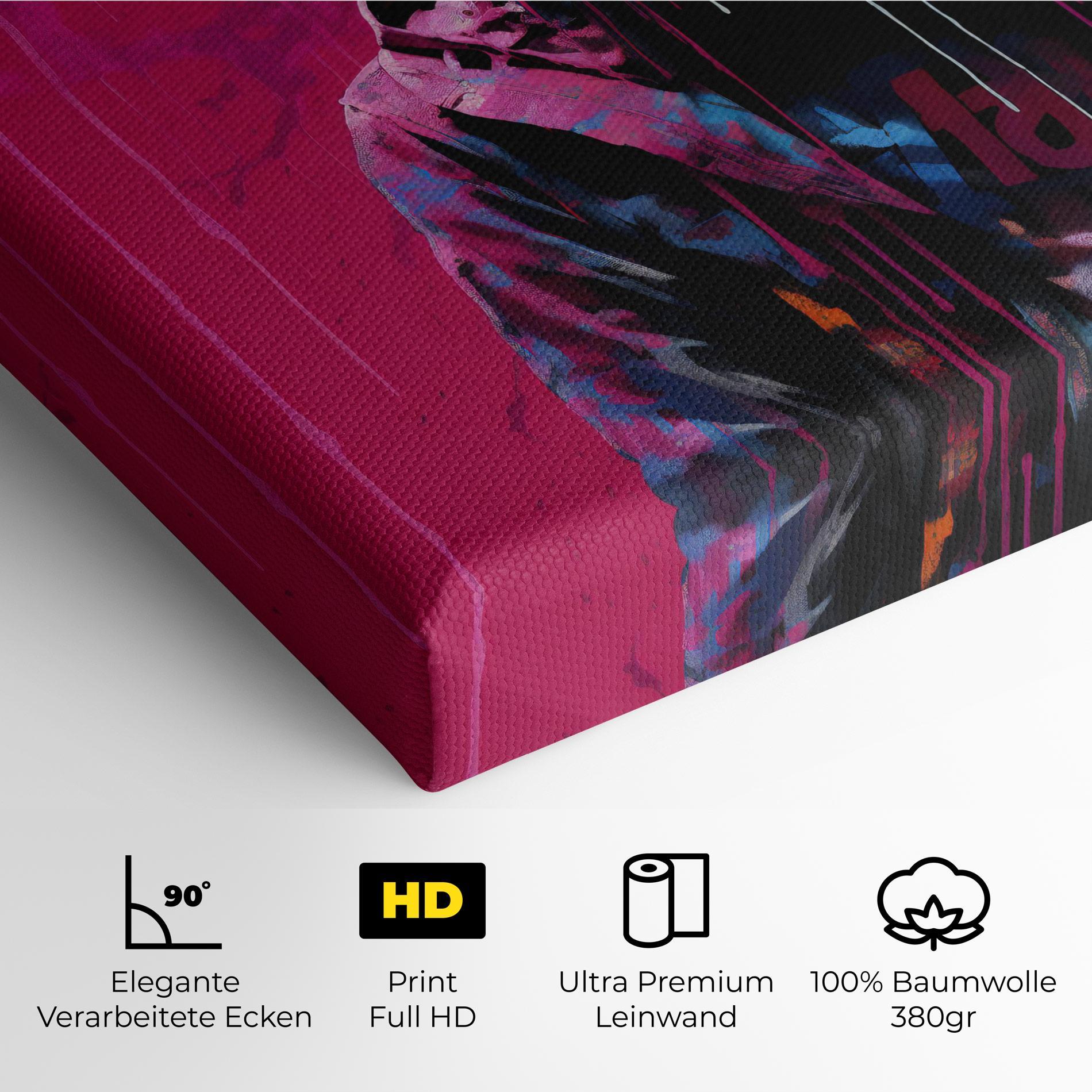 Leinwandbild Blue Pink Falling Paint mockup 4