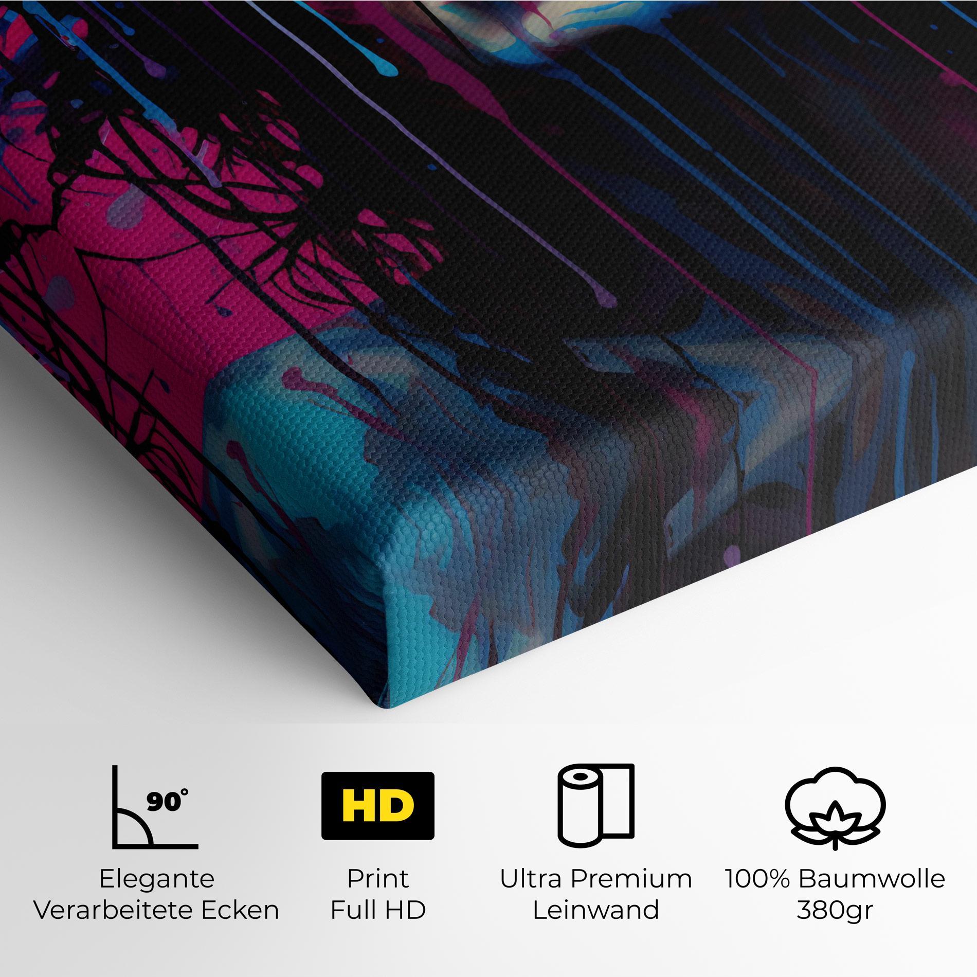 Leinwandbild Blue Pink Woman mockup 4